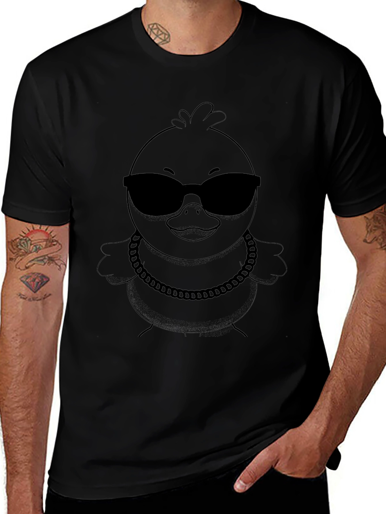 Cool Chick Tee - Black Cotton Graphic Print