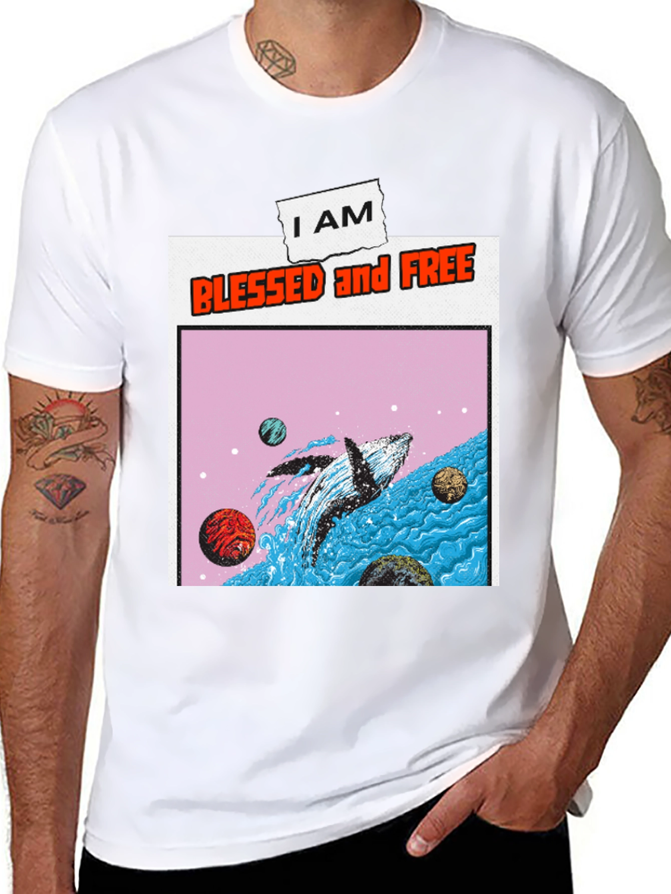 Blessed and Free Whale Graphic T-Shirt