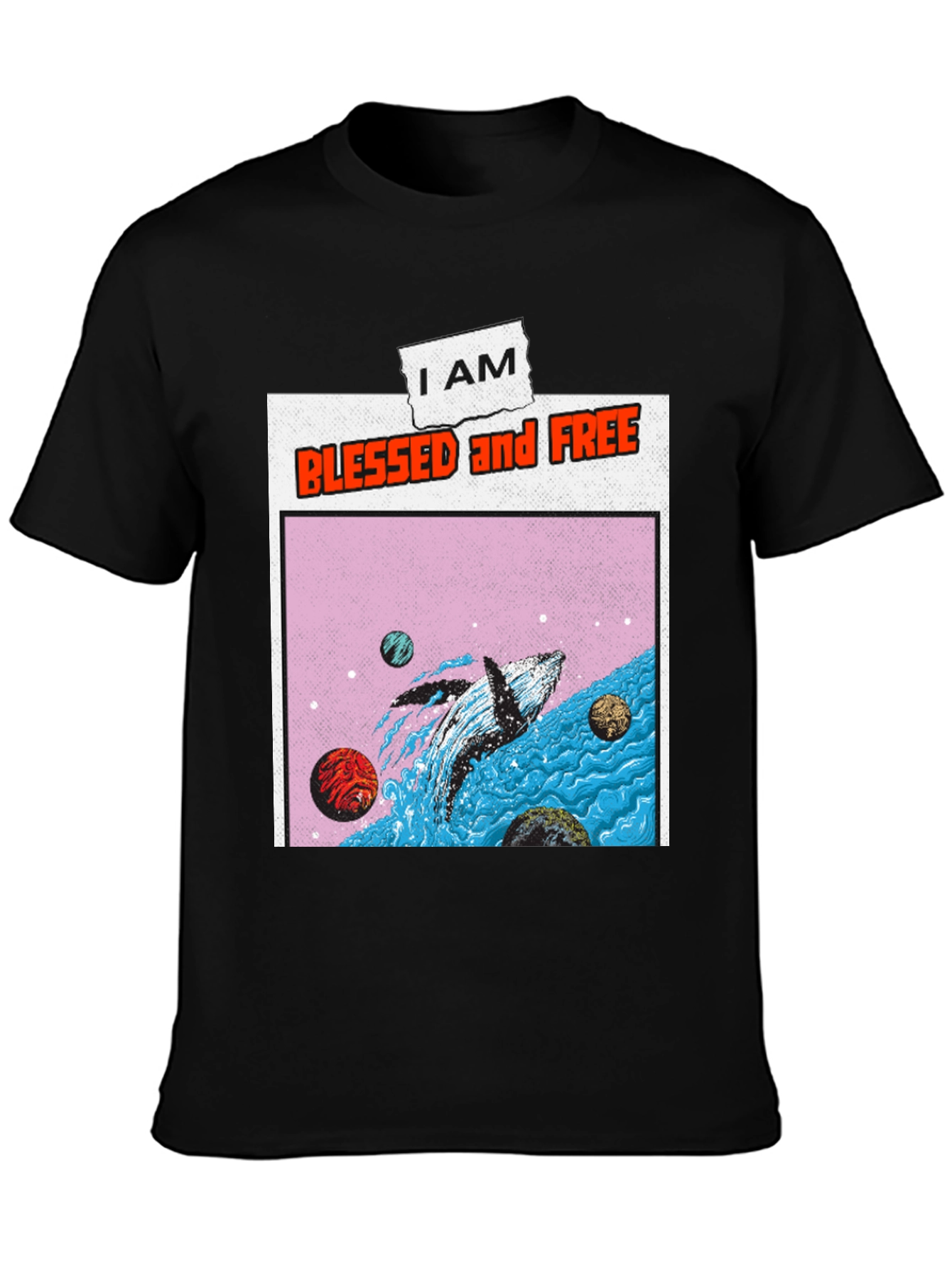 Blessed and Free Whale Graphic T-Shirt