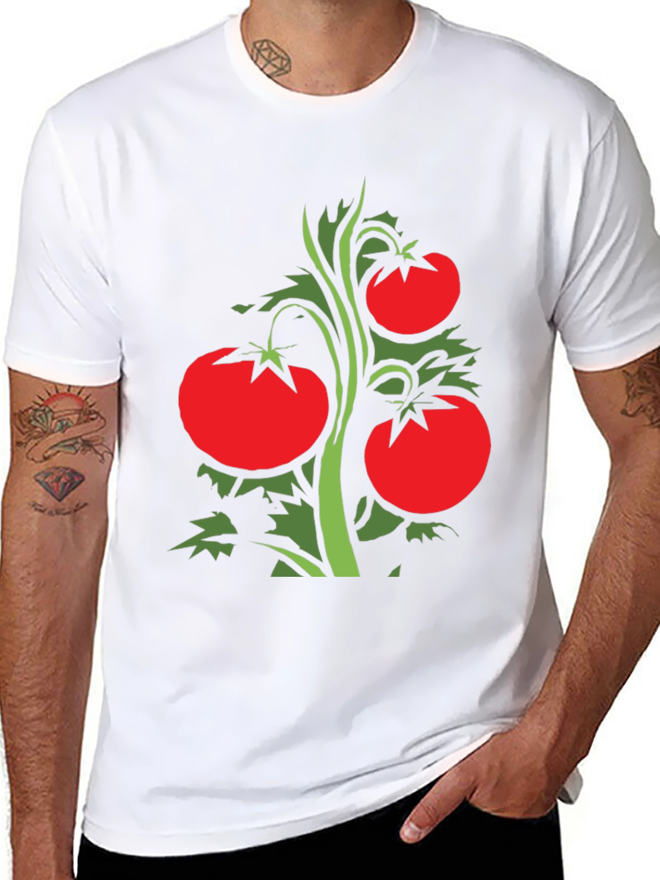 Tomato Plant Graphic T-Shirt - Black Classic Fit