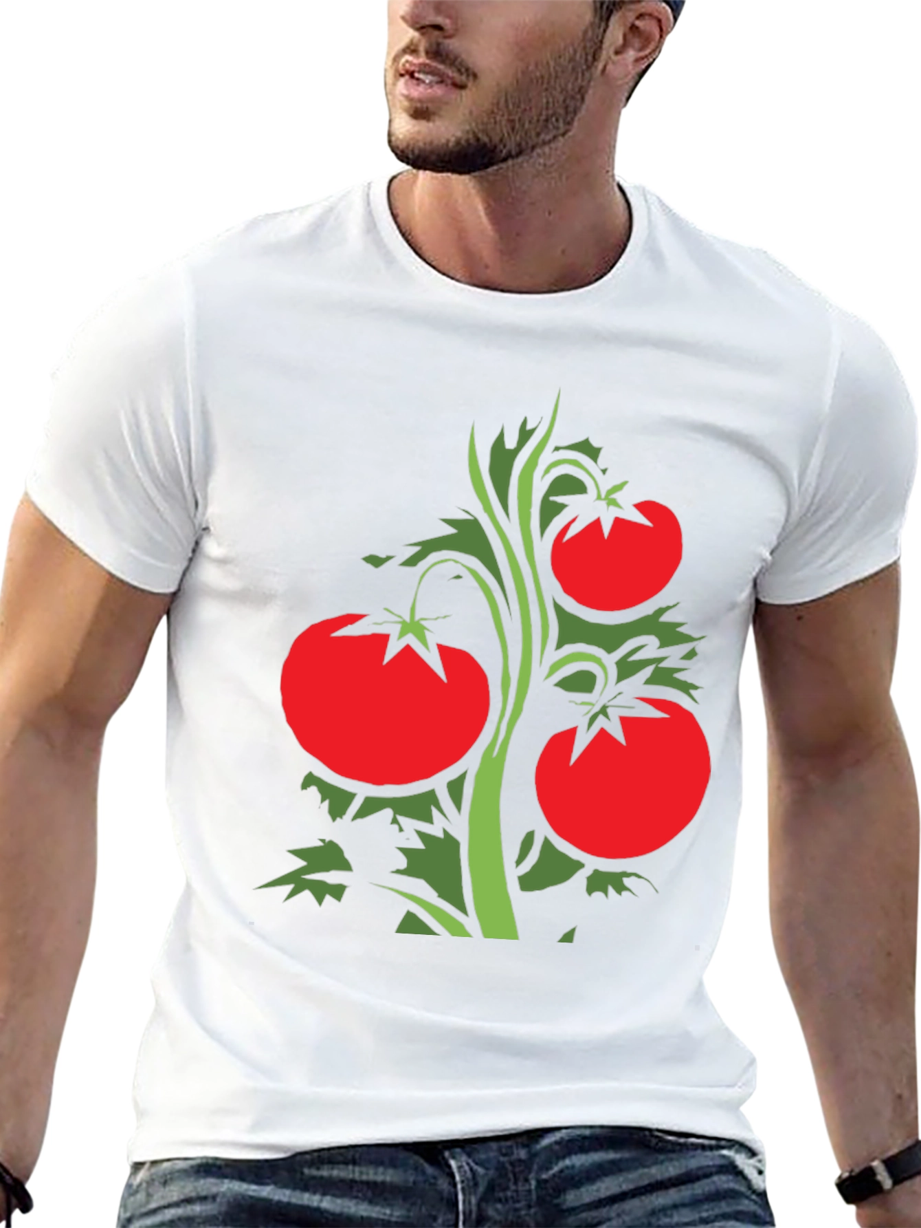 Tomato Plant Graphic T-Shirt - Black Classic Fit