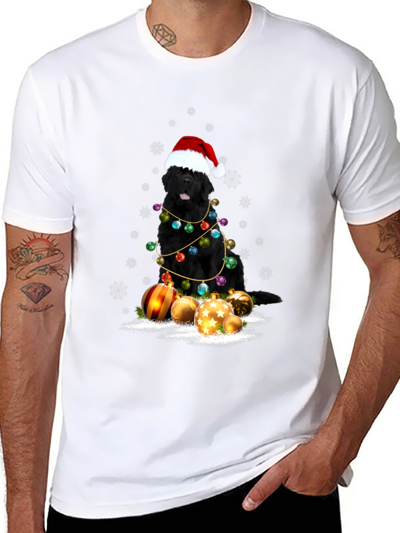 Christmas Dog T-Shirt - Santa Hat