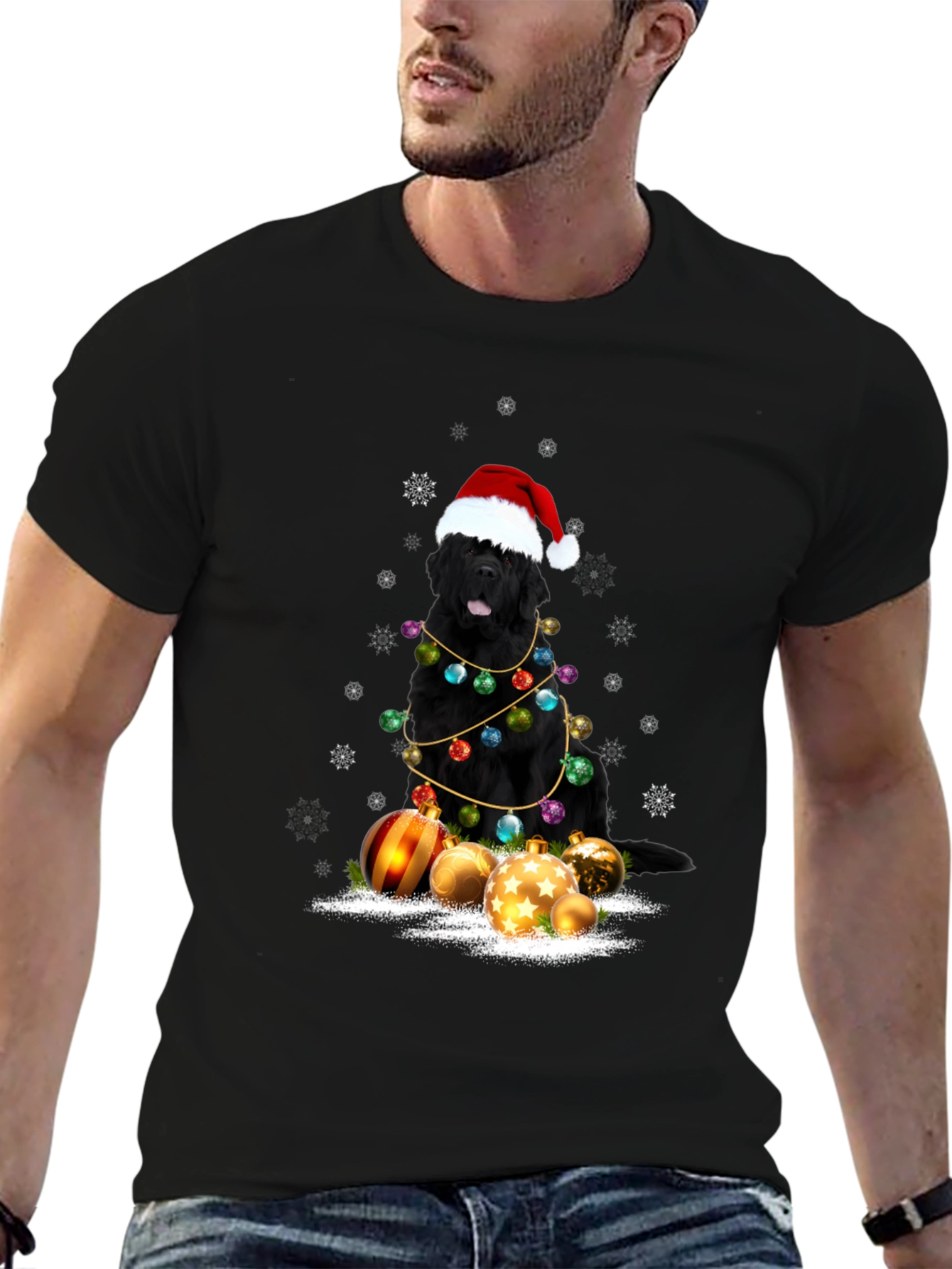 Christmas Dog T-Shirt - Santa Hat