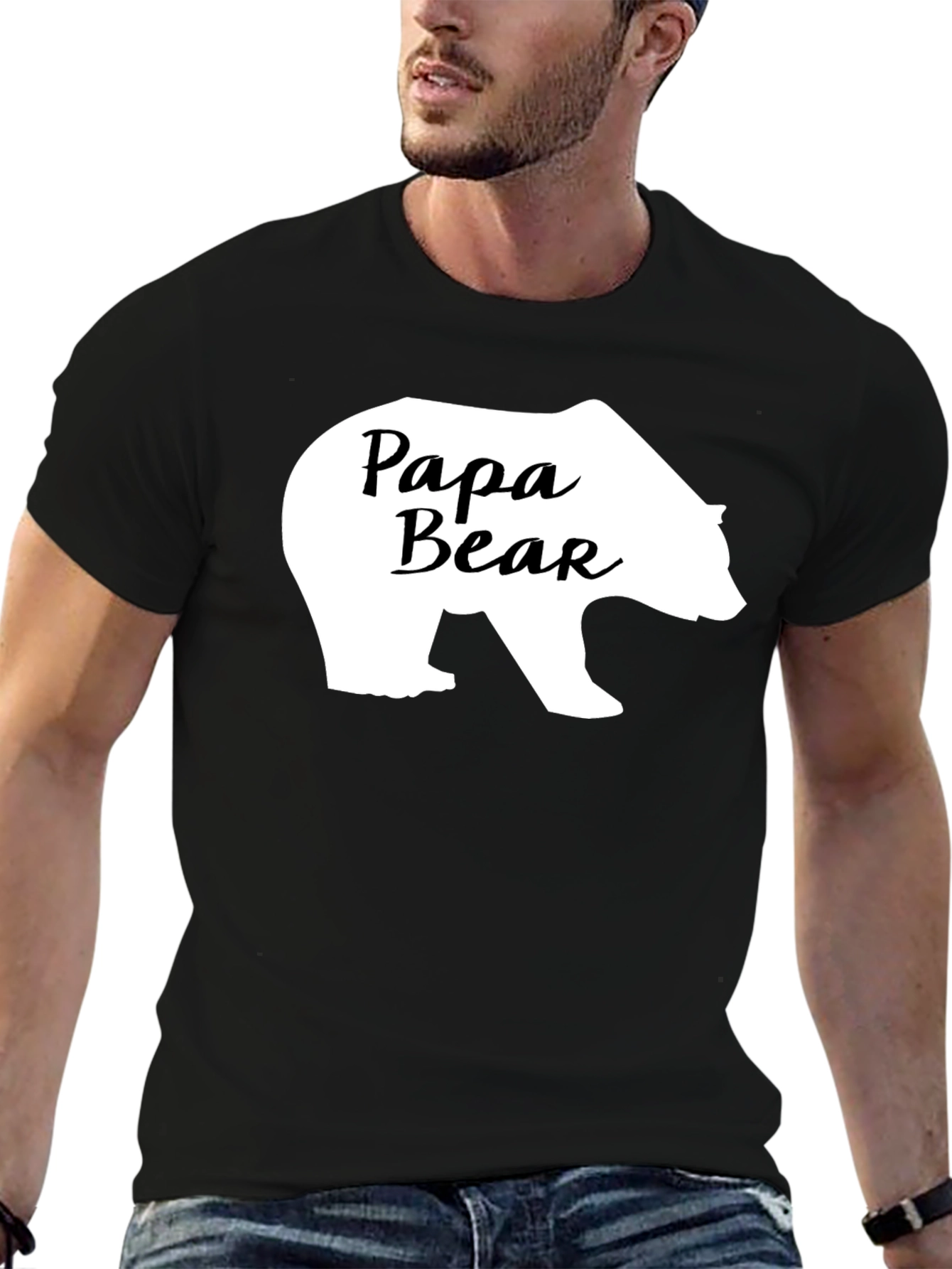 Papa Bear Graphic T-Shirt - Black