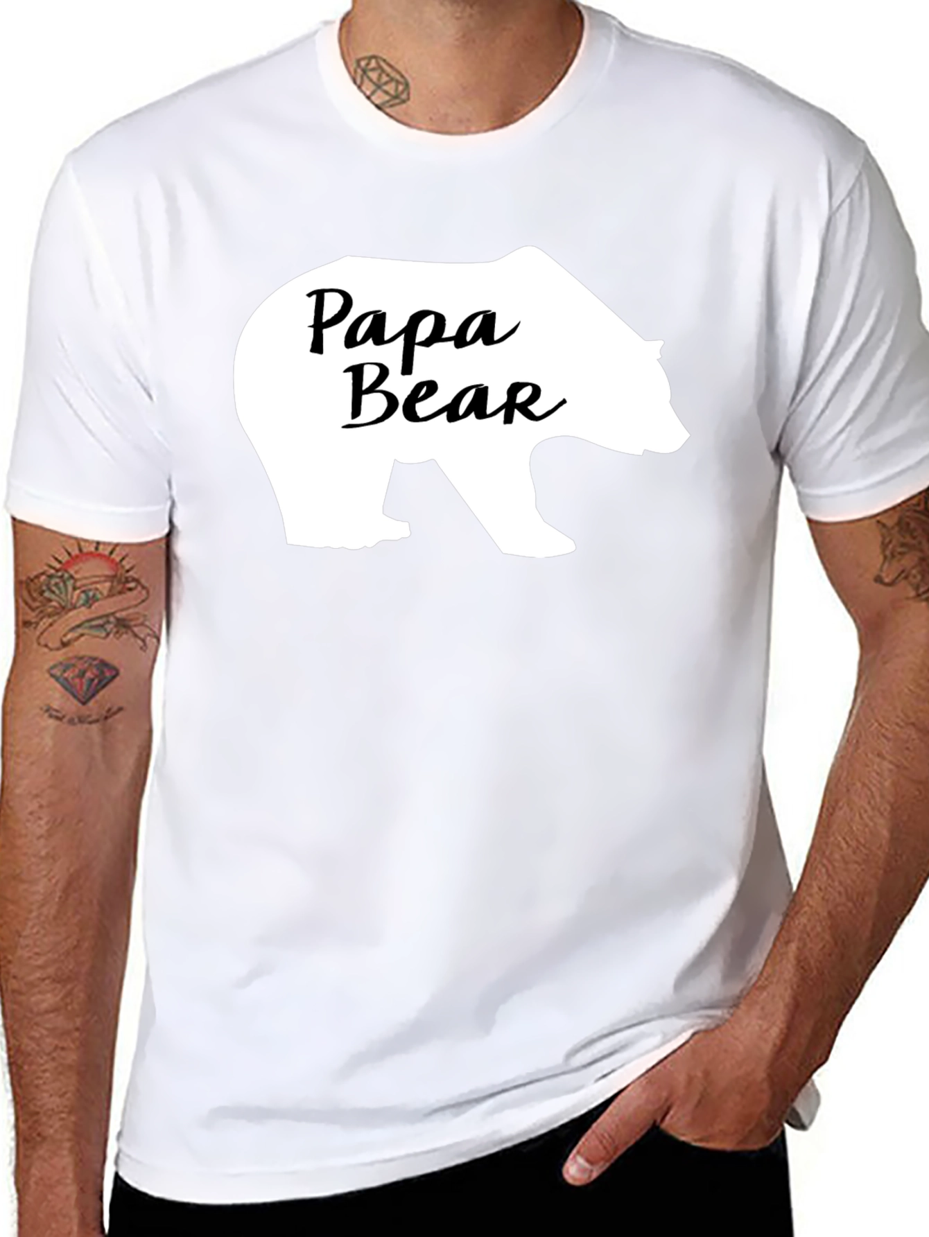 Papa Bear Graphic T-Shirt - Black