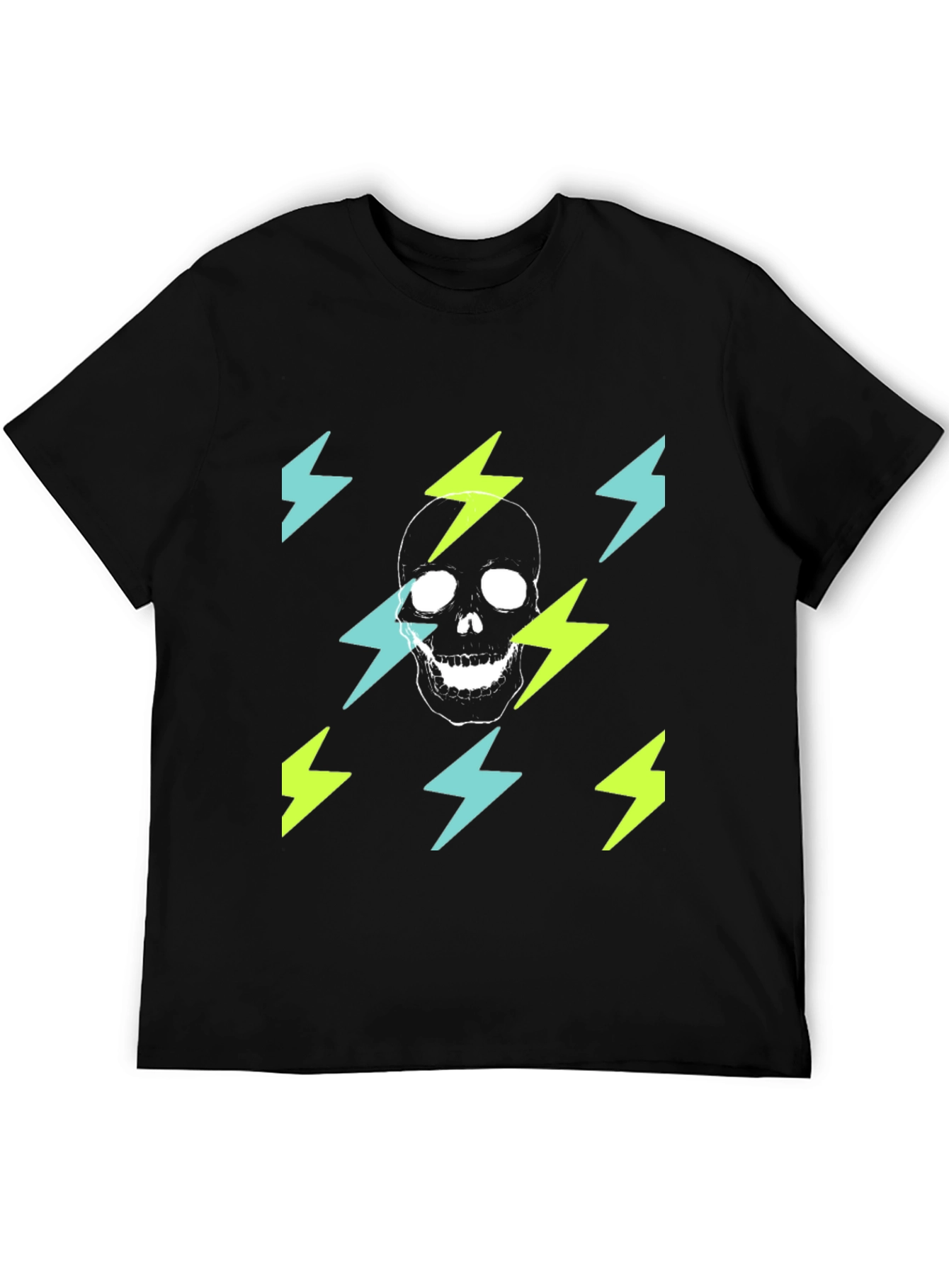 Skull Lightning Graphic T-Shirt