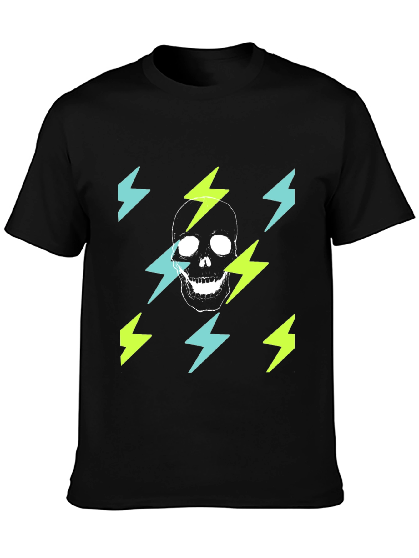Skull Lightning Graphic T-Shirt