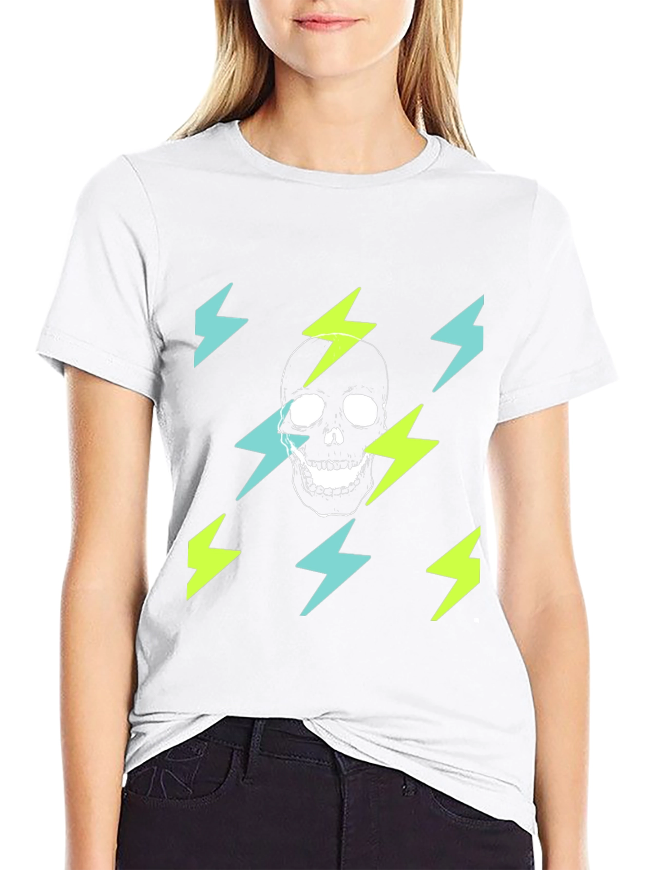 Skull Lightning Graphic T-Shirt