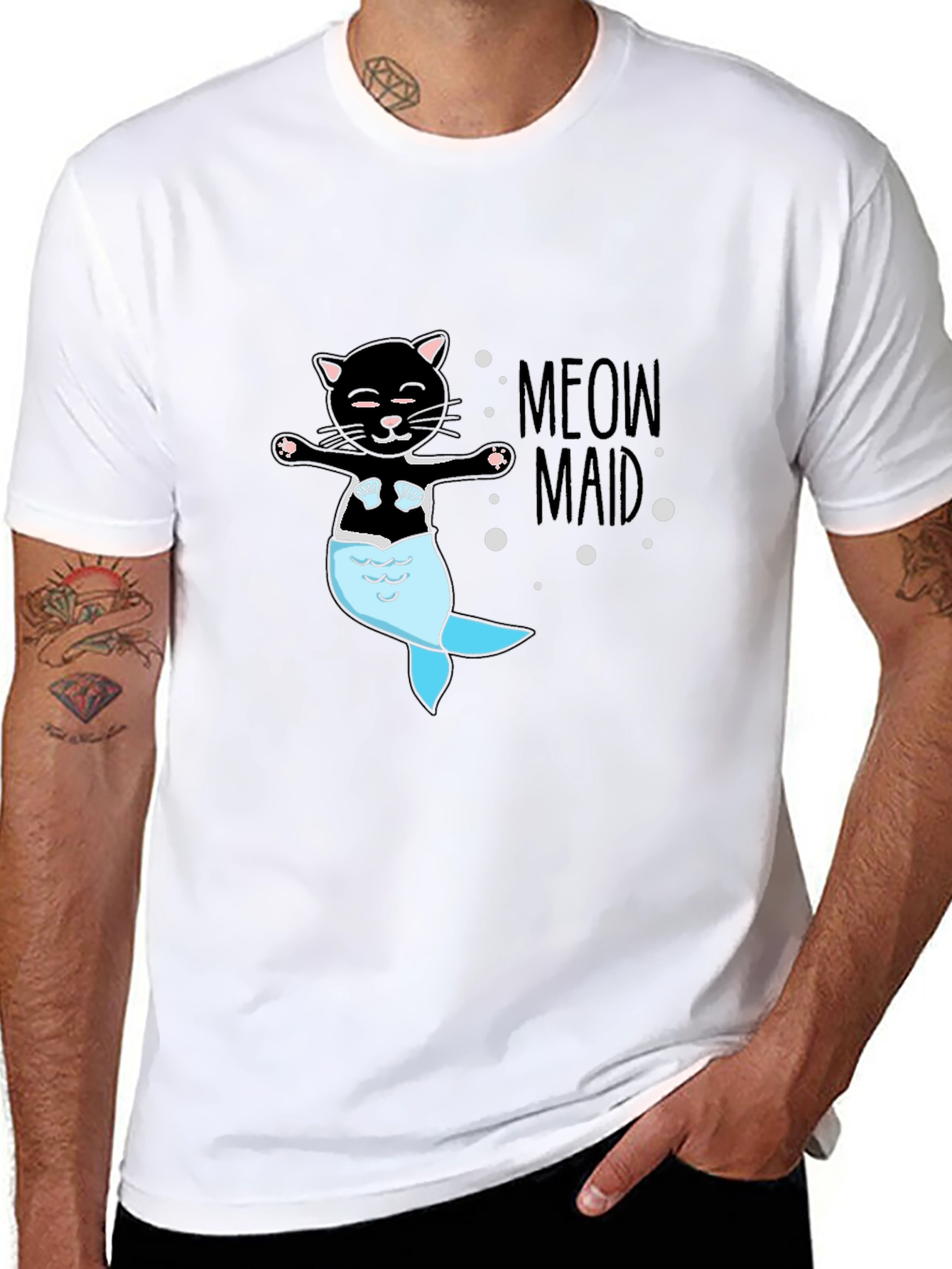 Meow Maid T-Shirt - Cat Mermaid Tee