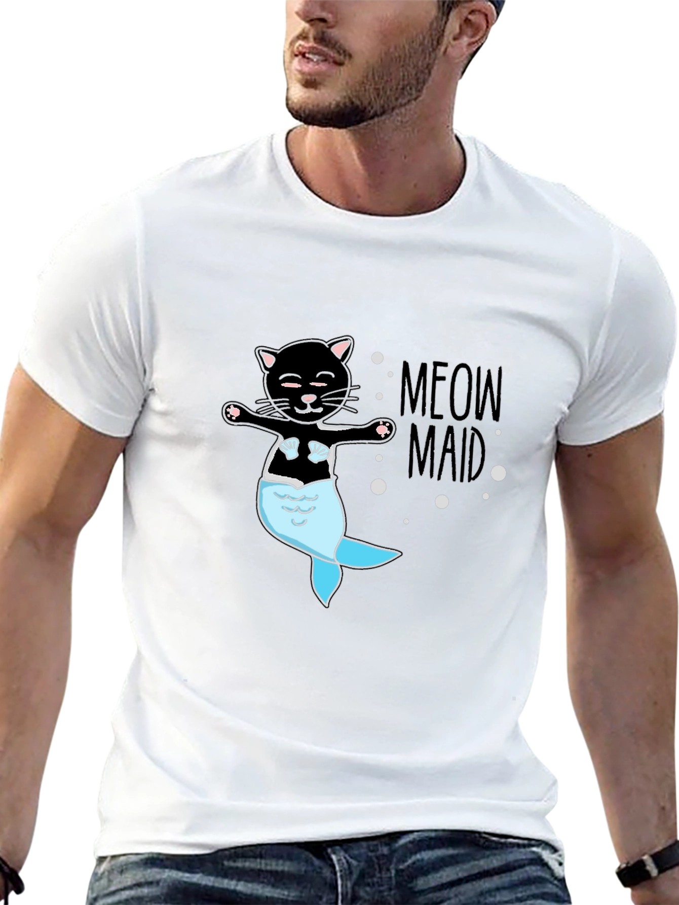 Meow Maid T-Shirt - Cat Mermaid Tee