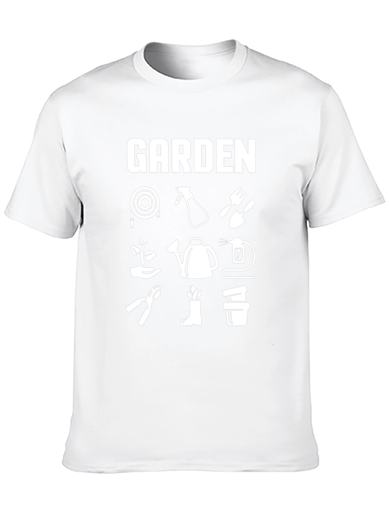 Gardening Tool T-Shirt - Black Cotton Casual Wear