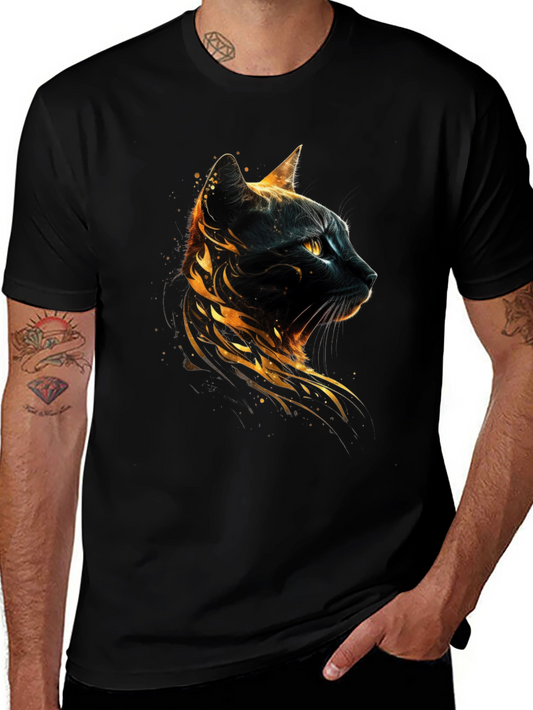 Fiery Feline Black T-Shirt