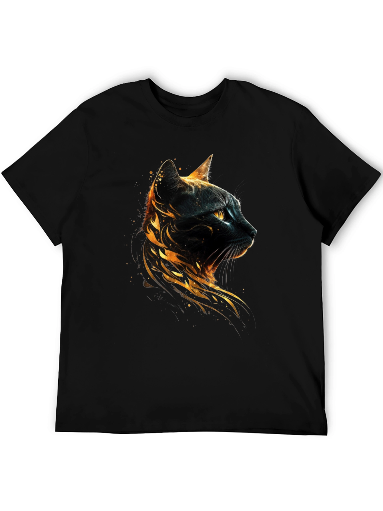Fiery Feline Black T-Shirt
