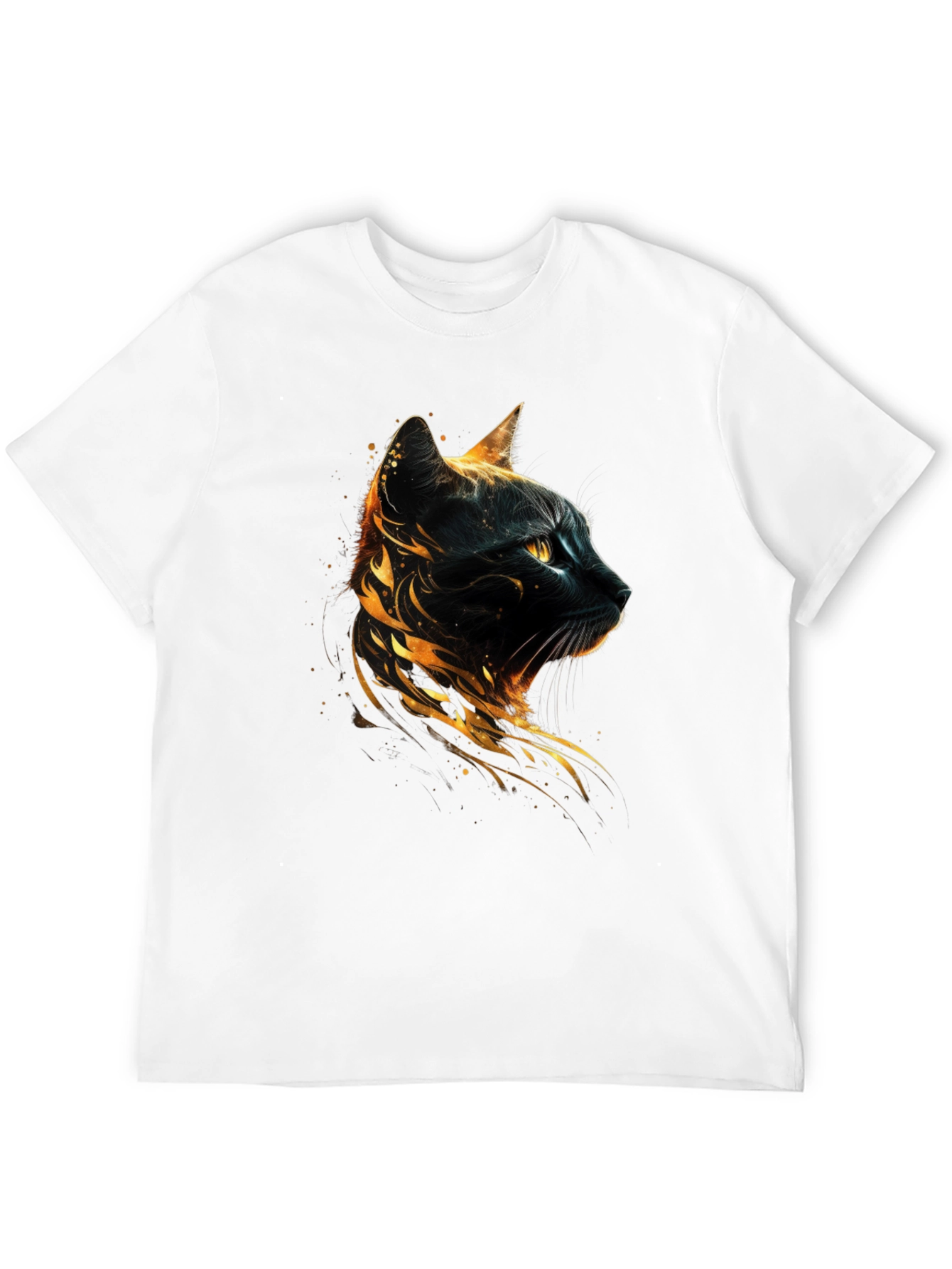 Fiery Feline Black T-Shirt