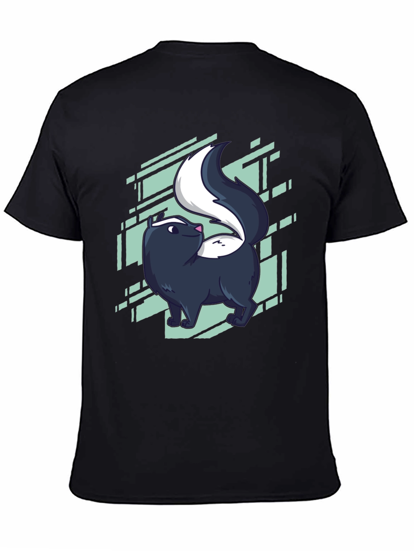 Skunk Graphic Tee - Black Cotton Blend Shirt