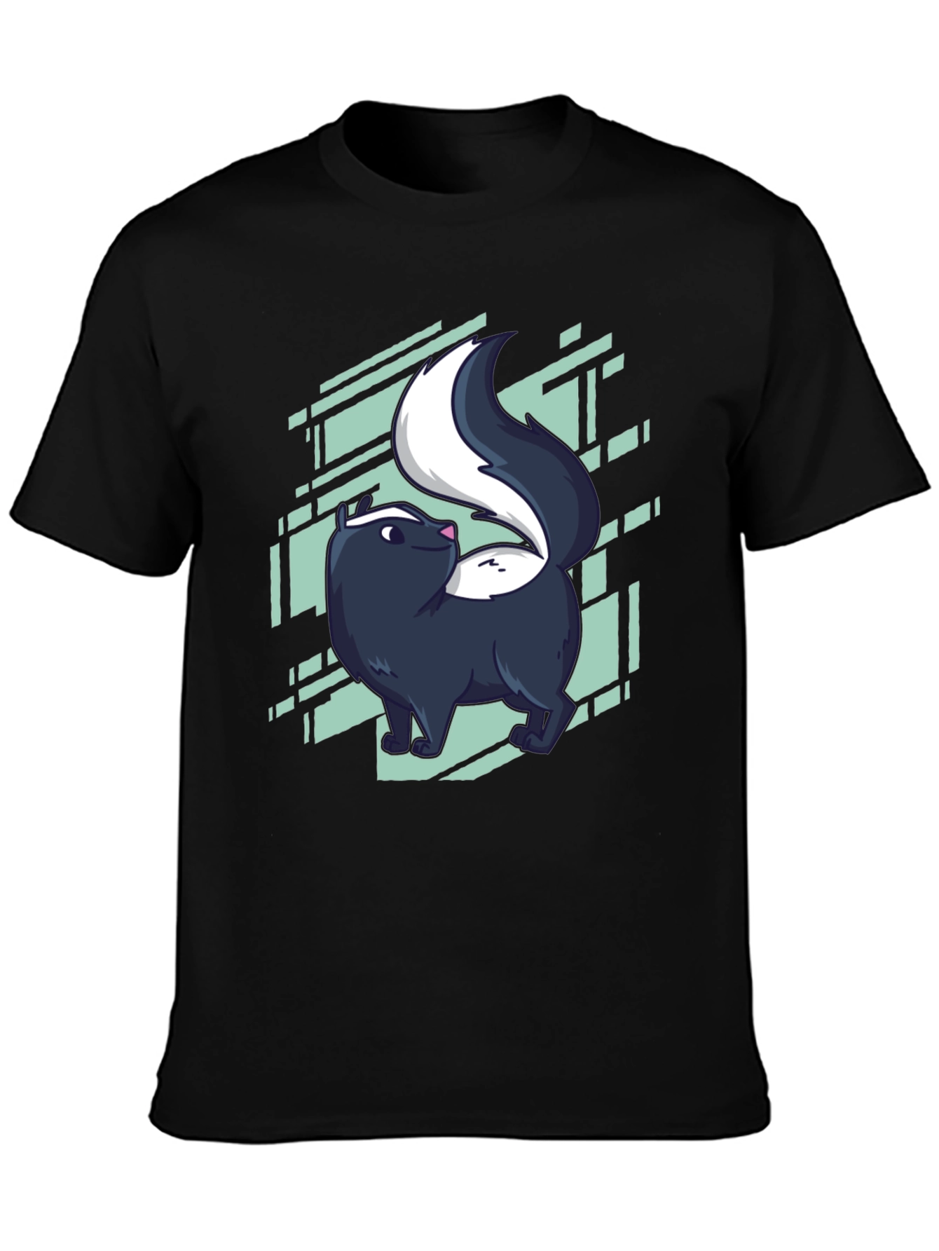 Skunk Graphic Tee - Black Cotton Blend Shirt