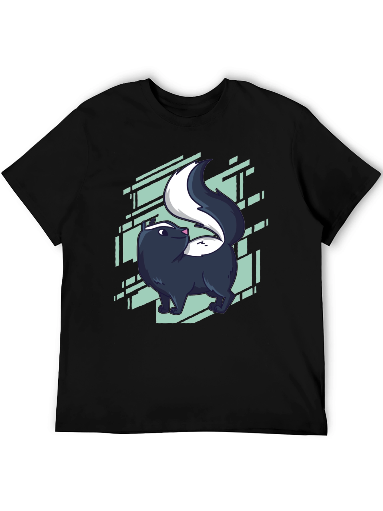 Skunk Graphic Tee - Black Cotton Blend Shirt