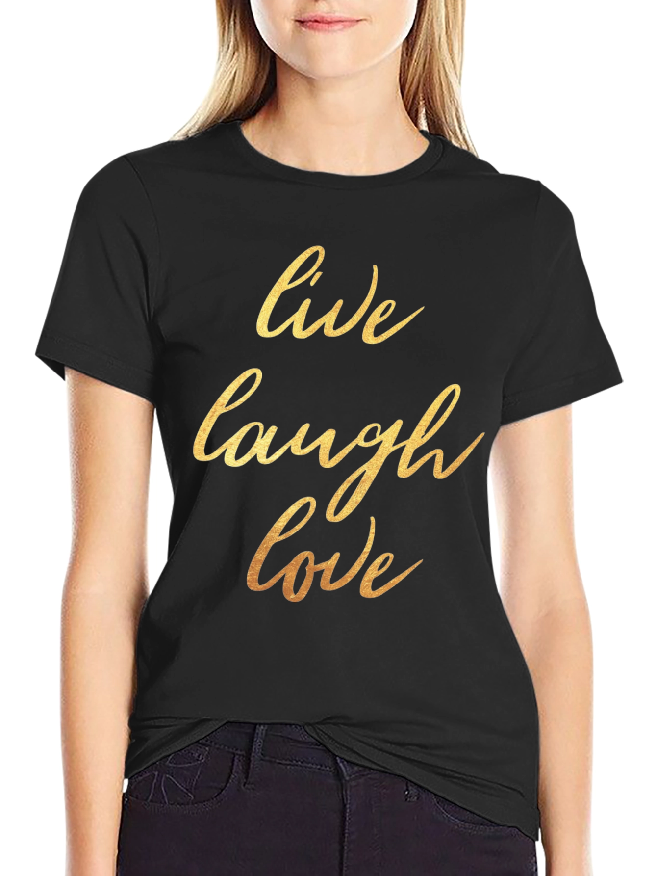 Live Laugh Love Black Graphic Tee