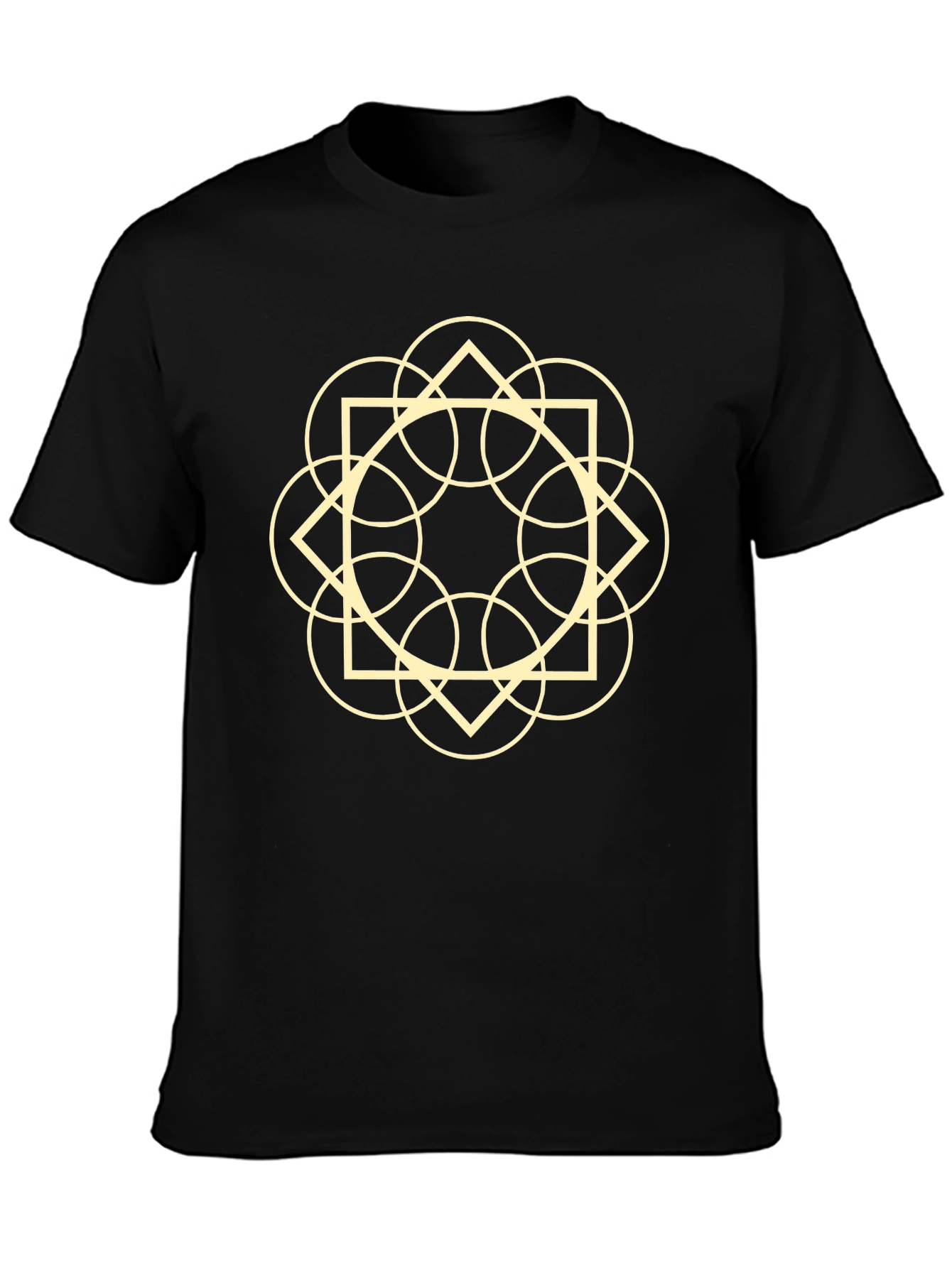 Geometric Symbol Graphic Tee - Black