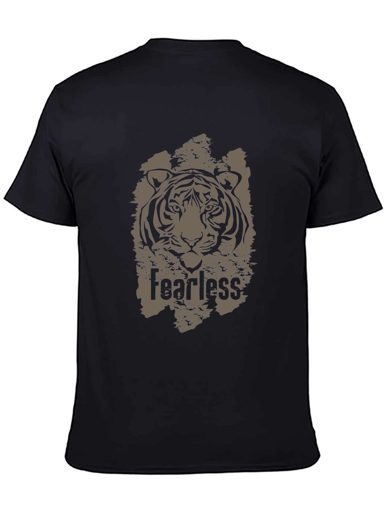 Fearless Tiger Graphic Black T-Shirt