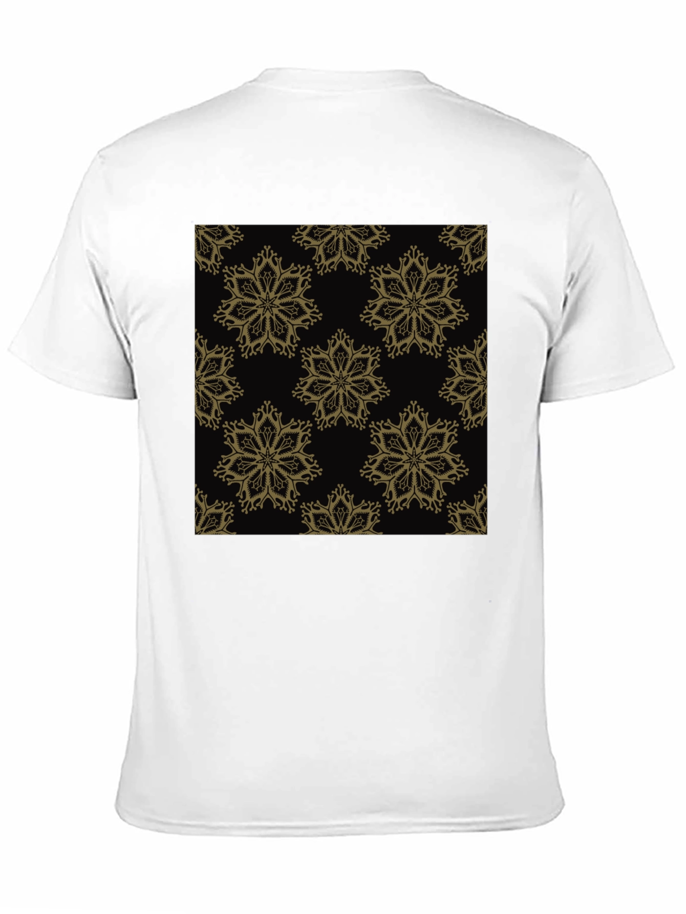 Elegant Floral Pattern Black T-Shirt