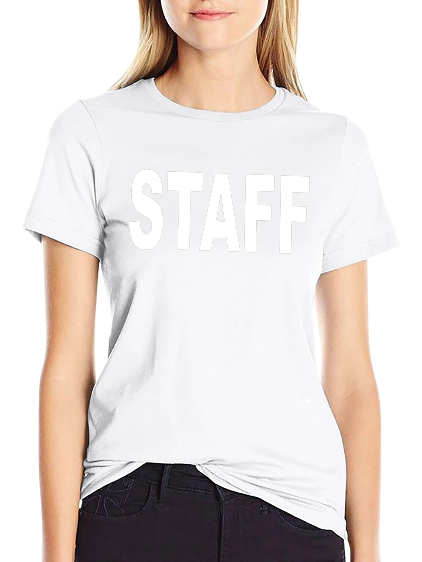 Staff T-Shirt - Bold White Lettering on Black