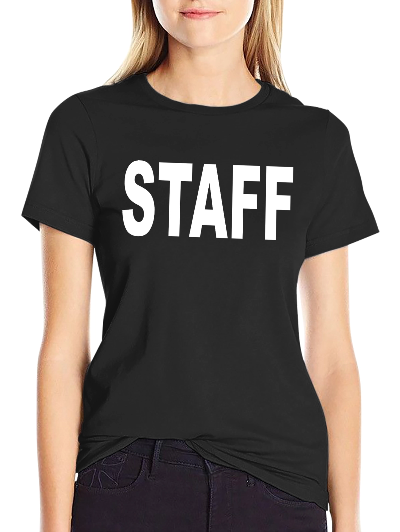 Staff T-Shirt - Bold White Lettering on Black