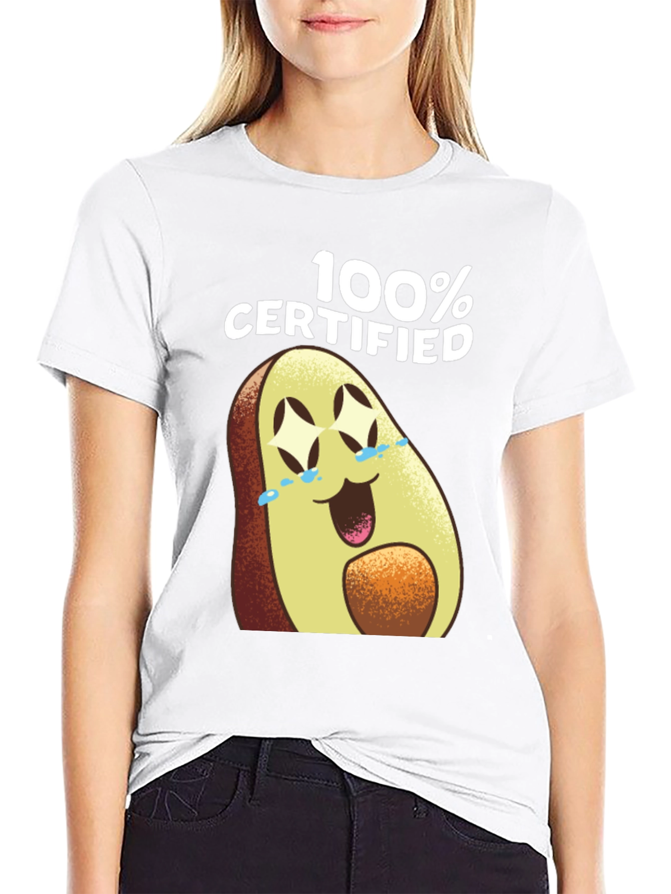 100% Certified Avocado T-Shirt - Funny Graphic Tee