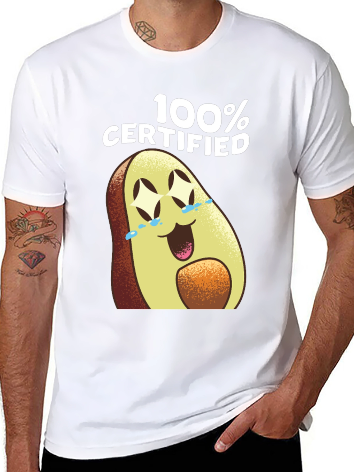 100% Certified Avocado T-Shirt - Funny Graphic Tee
