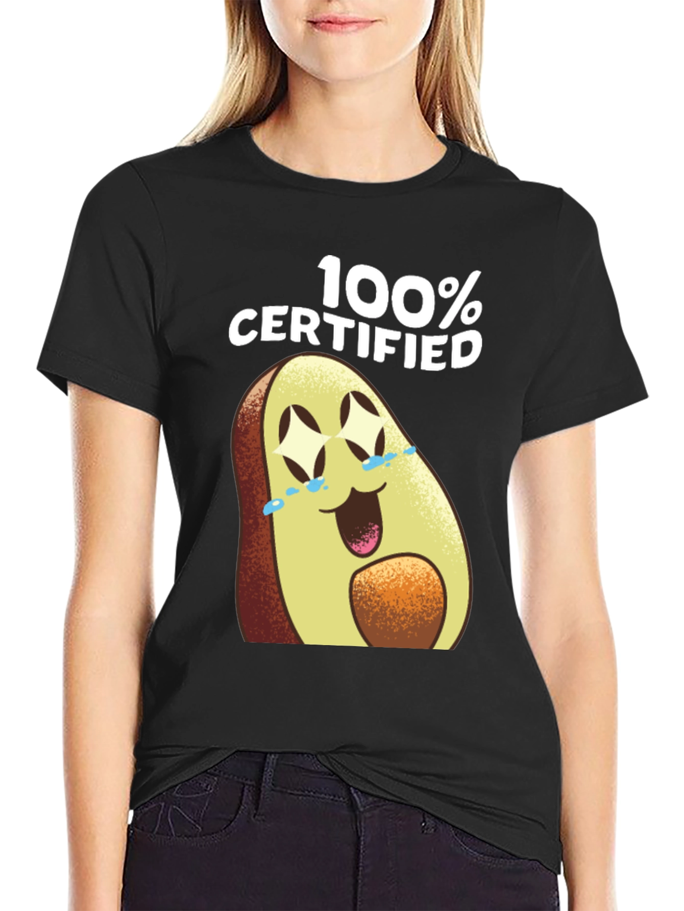 100% Certified Avocado T-Shirt - Funny Graphic Tee