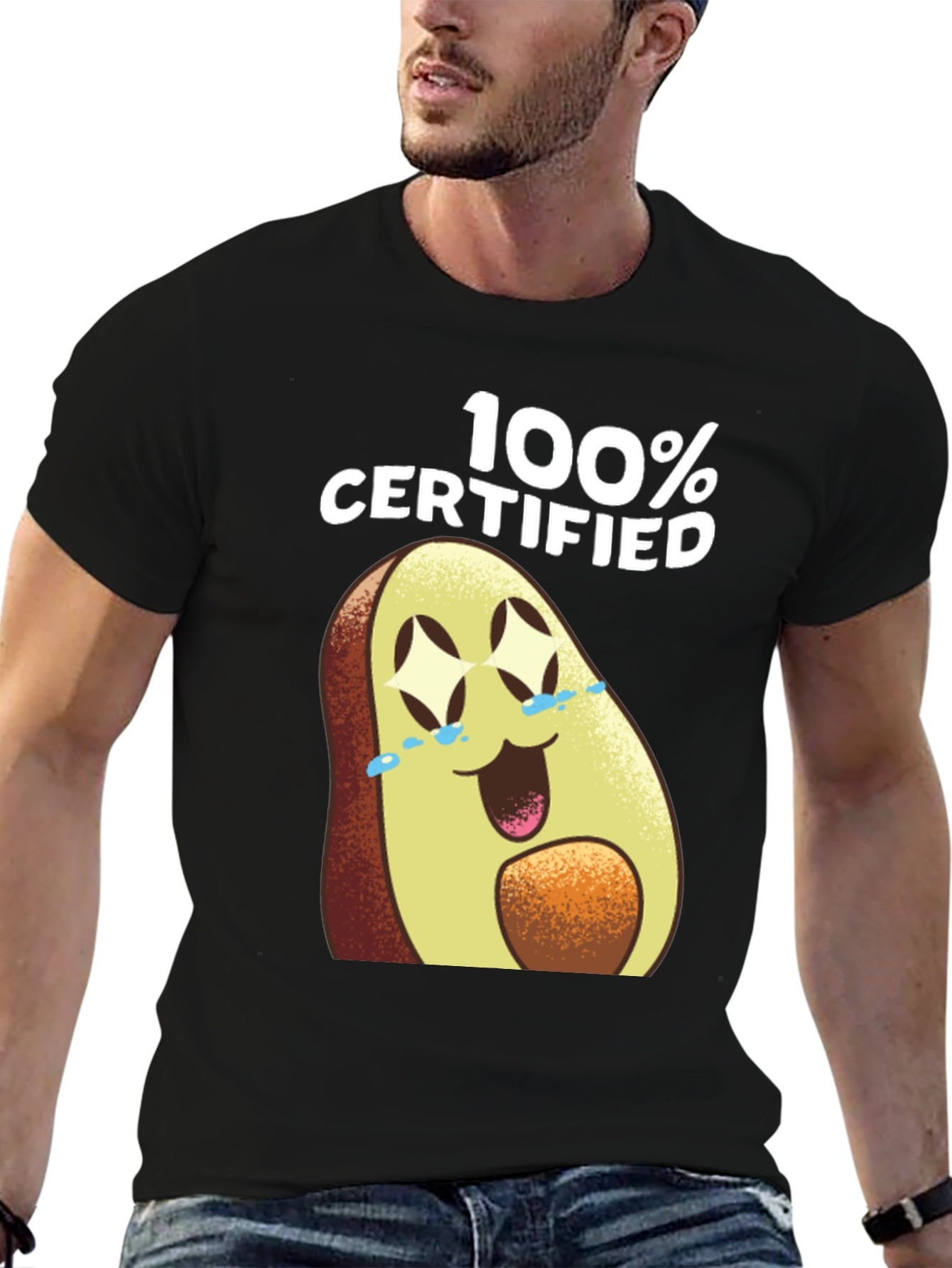 100% Certified Avocado T-Shirt - Funny Graphic Tee