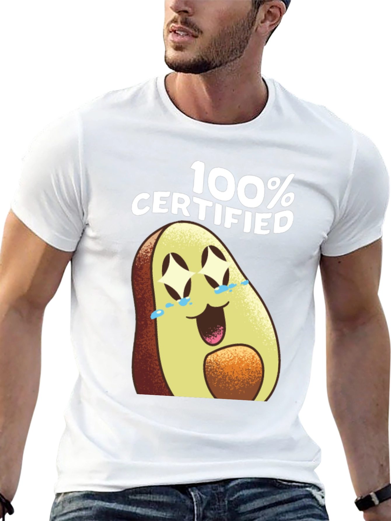 100% Certified Avocado T-Shirt - Funny Graphic Tee