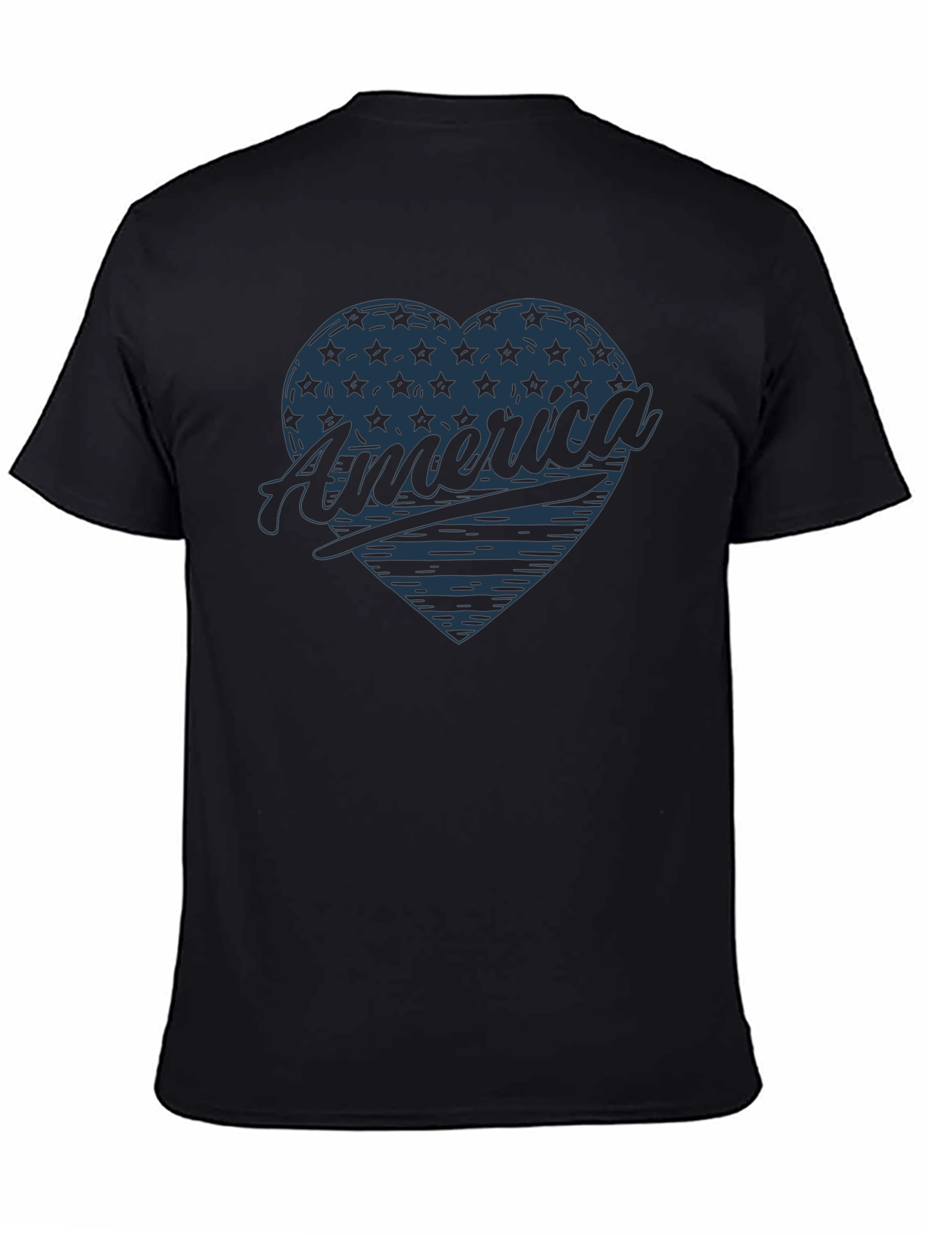 America Heart Graphic T-Shirt Patriotic USA Tee