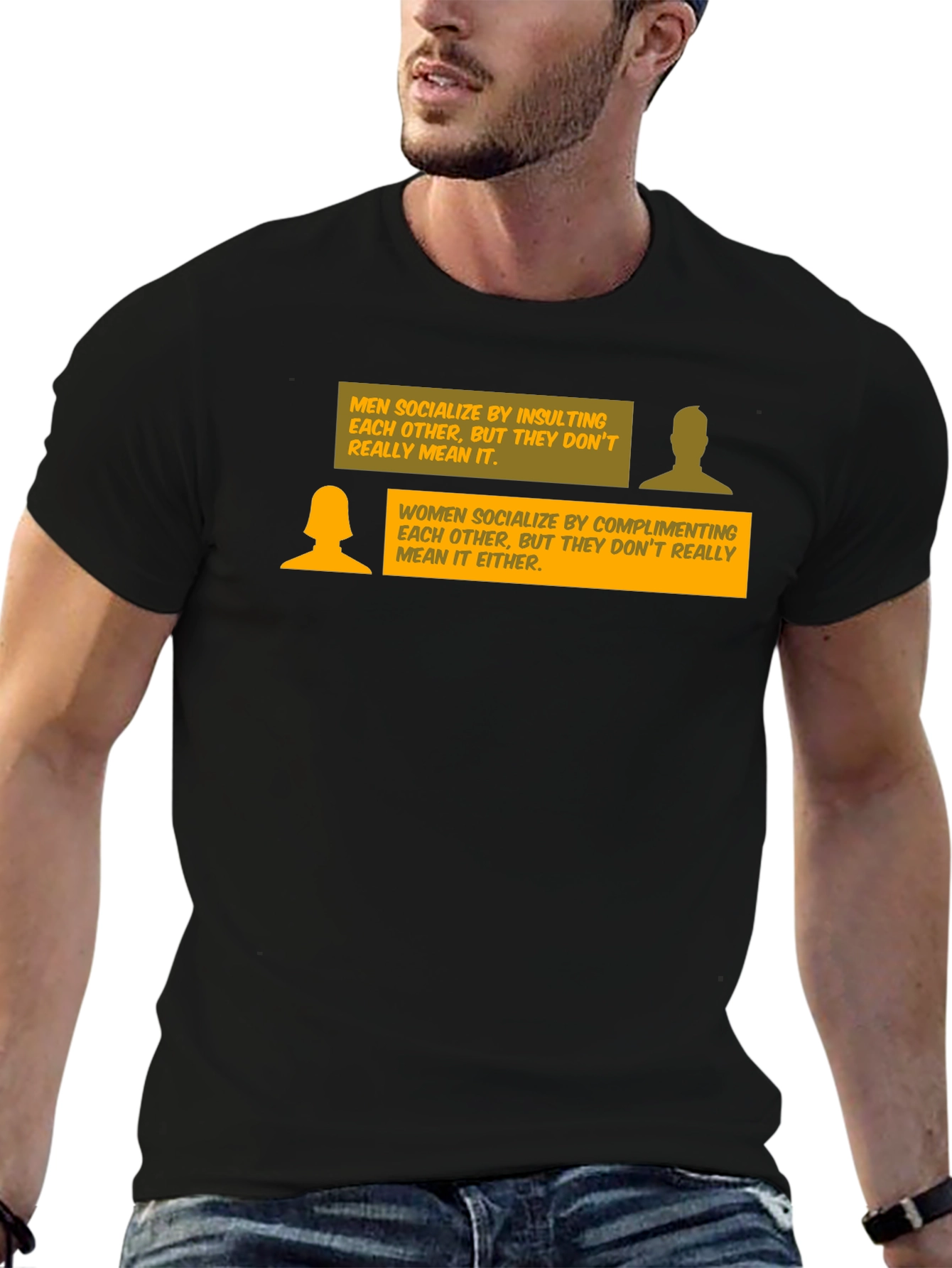 Humorous Social Commentary T-Shirt - Men vs. Women