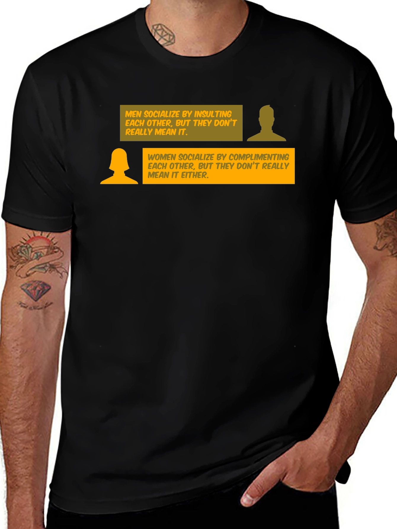 Humorous Social Commentary T-Shirt - Men vs. Women