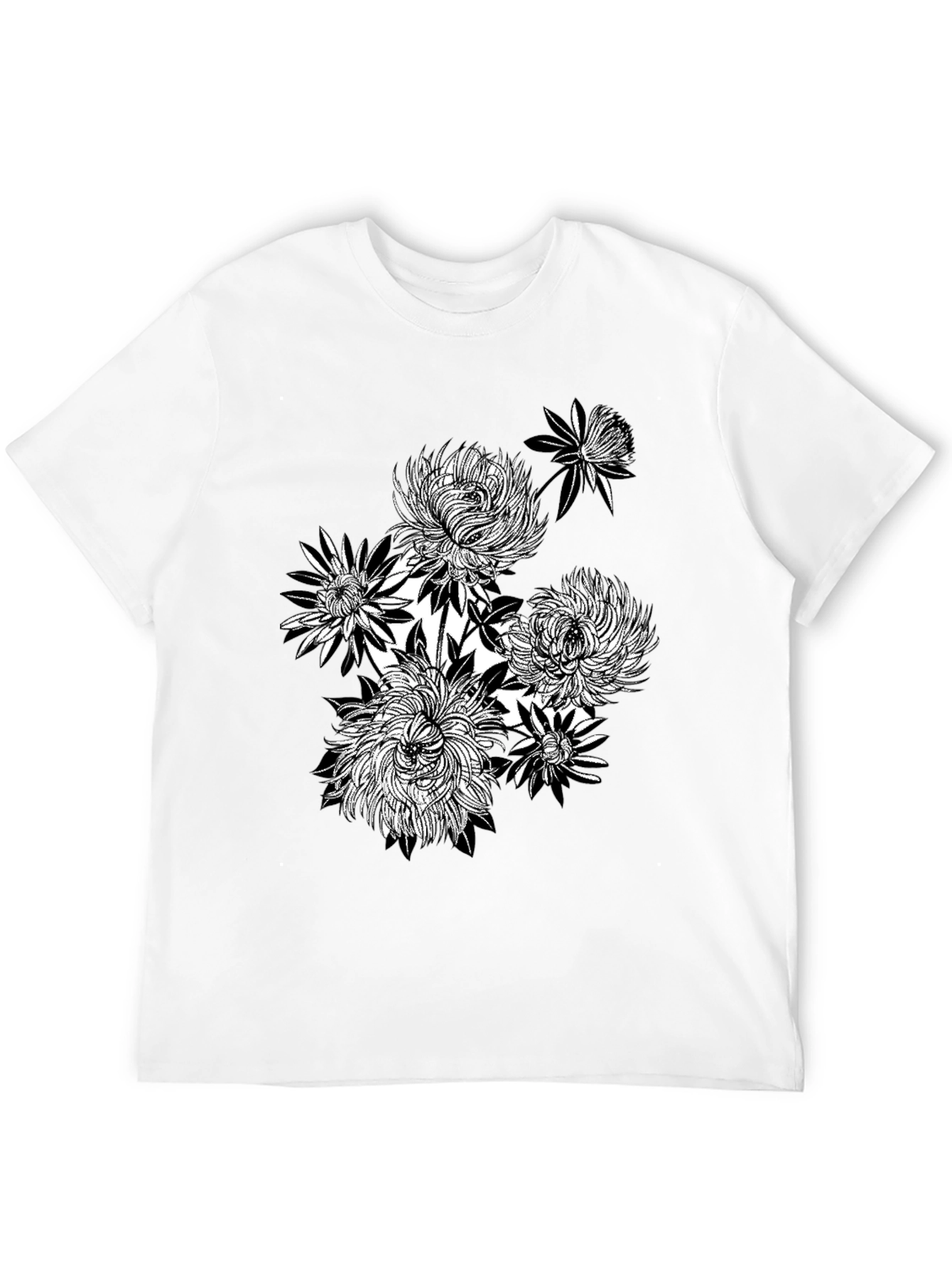 Black Floral Graphic Tee - Stylish Mens T-Shirt