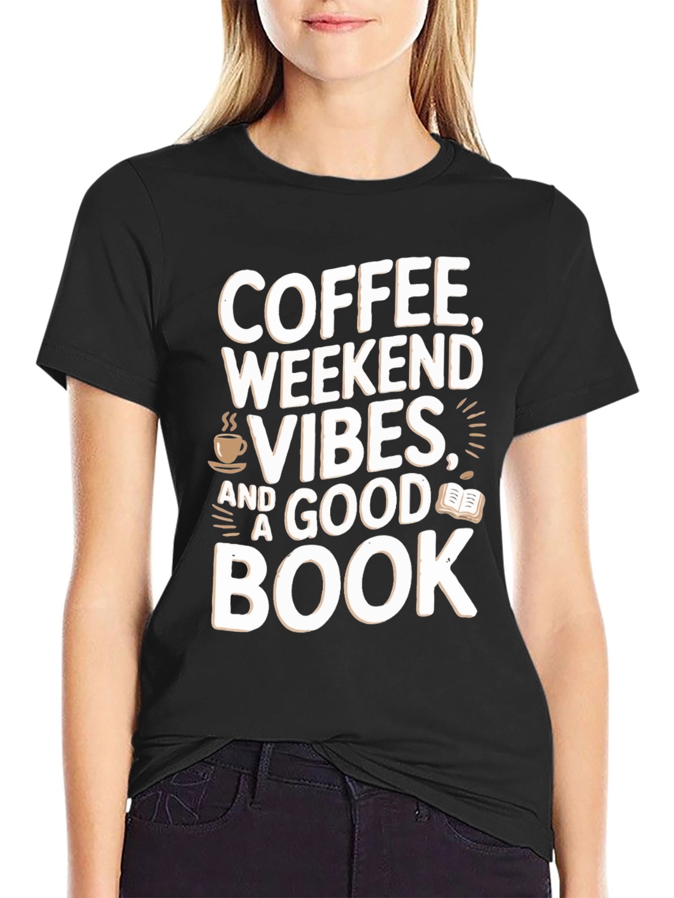 Coffee Weekend Vibes Book T-Shirt