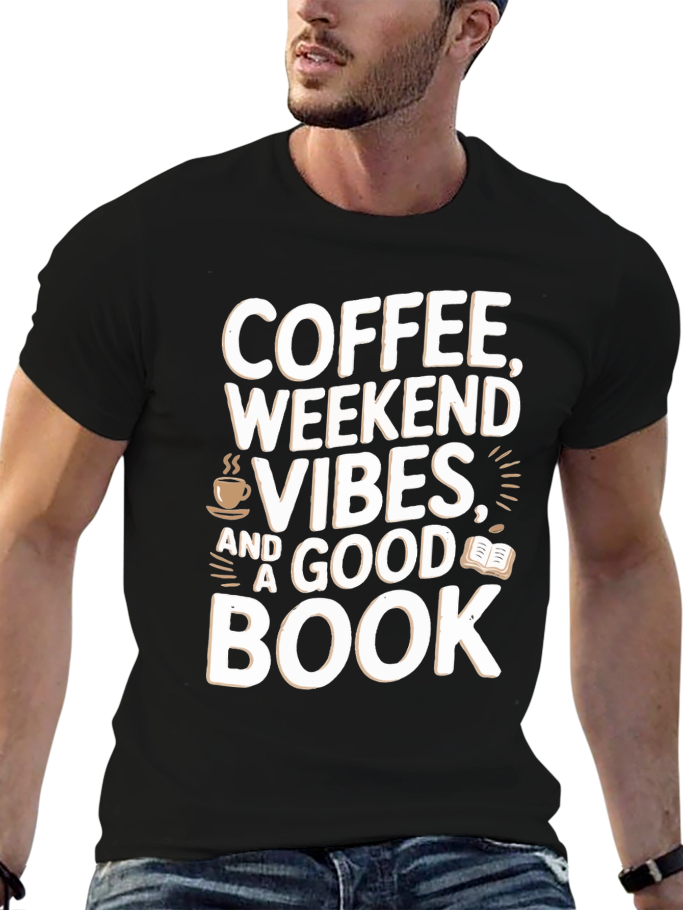 Coffee Weekend Vibes Book T-Shirt