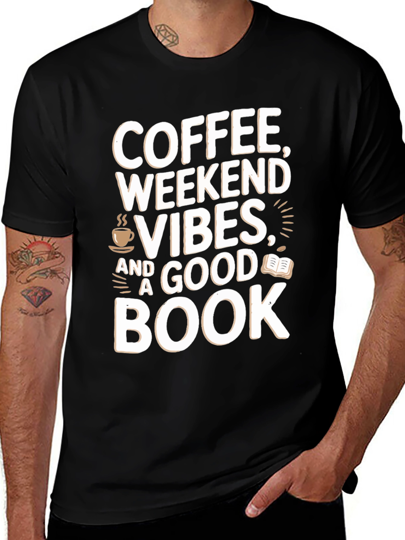 Coffee Weekend Vibes Book T-Shirt