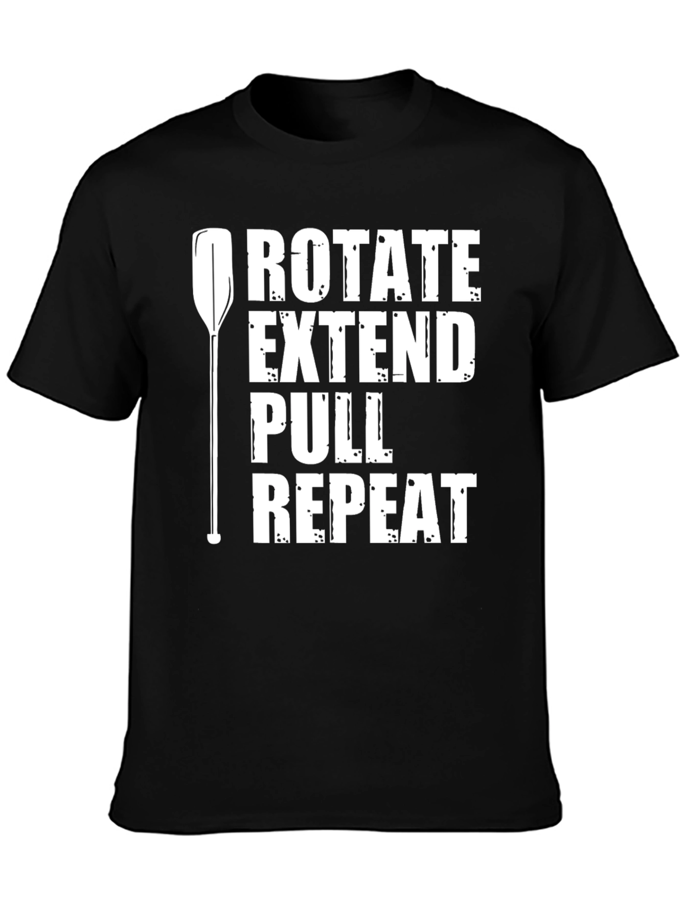 Kayak Rotate Extend Pull Repeat Black T-Shirt