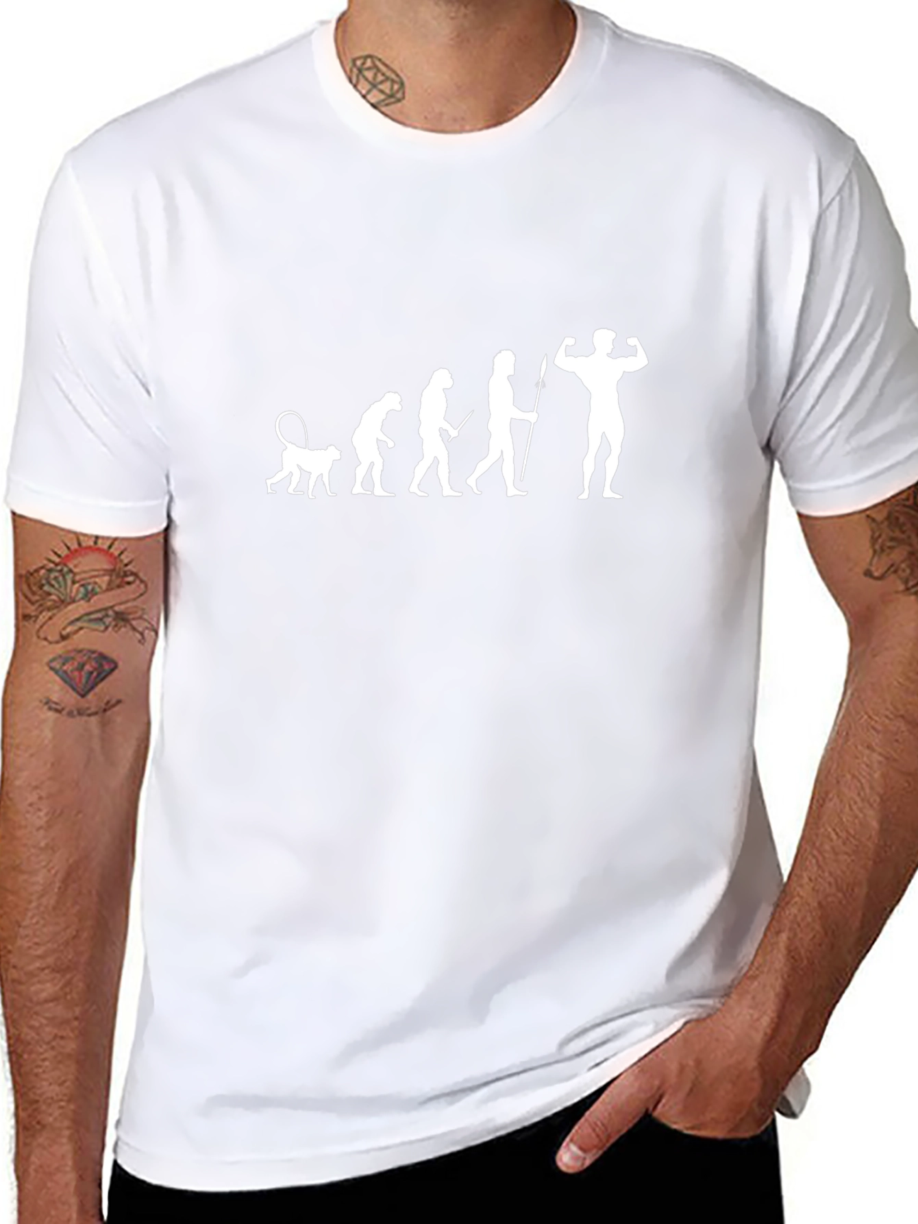 Evolution of Man Graphic Tee - Black Cotton T-Shirt