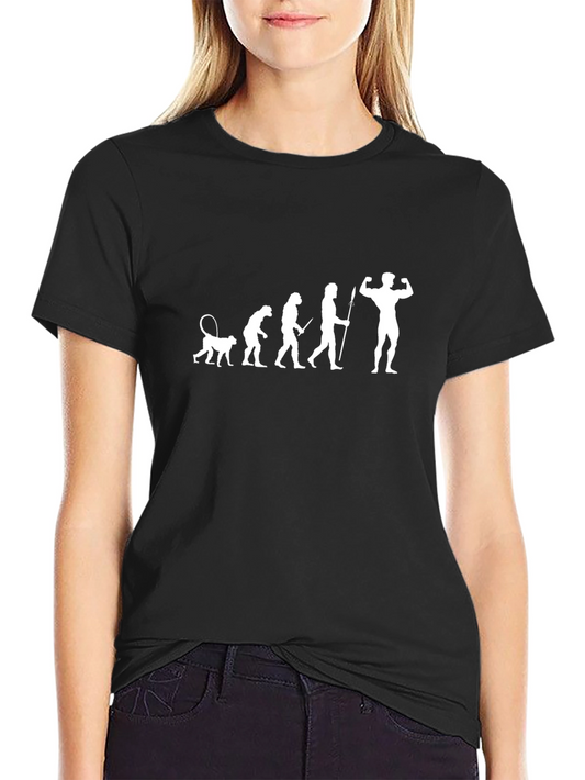 Evolution of Man Graphic Tee - Black Cotton T-Shirt