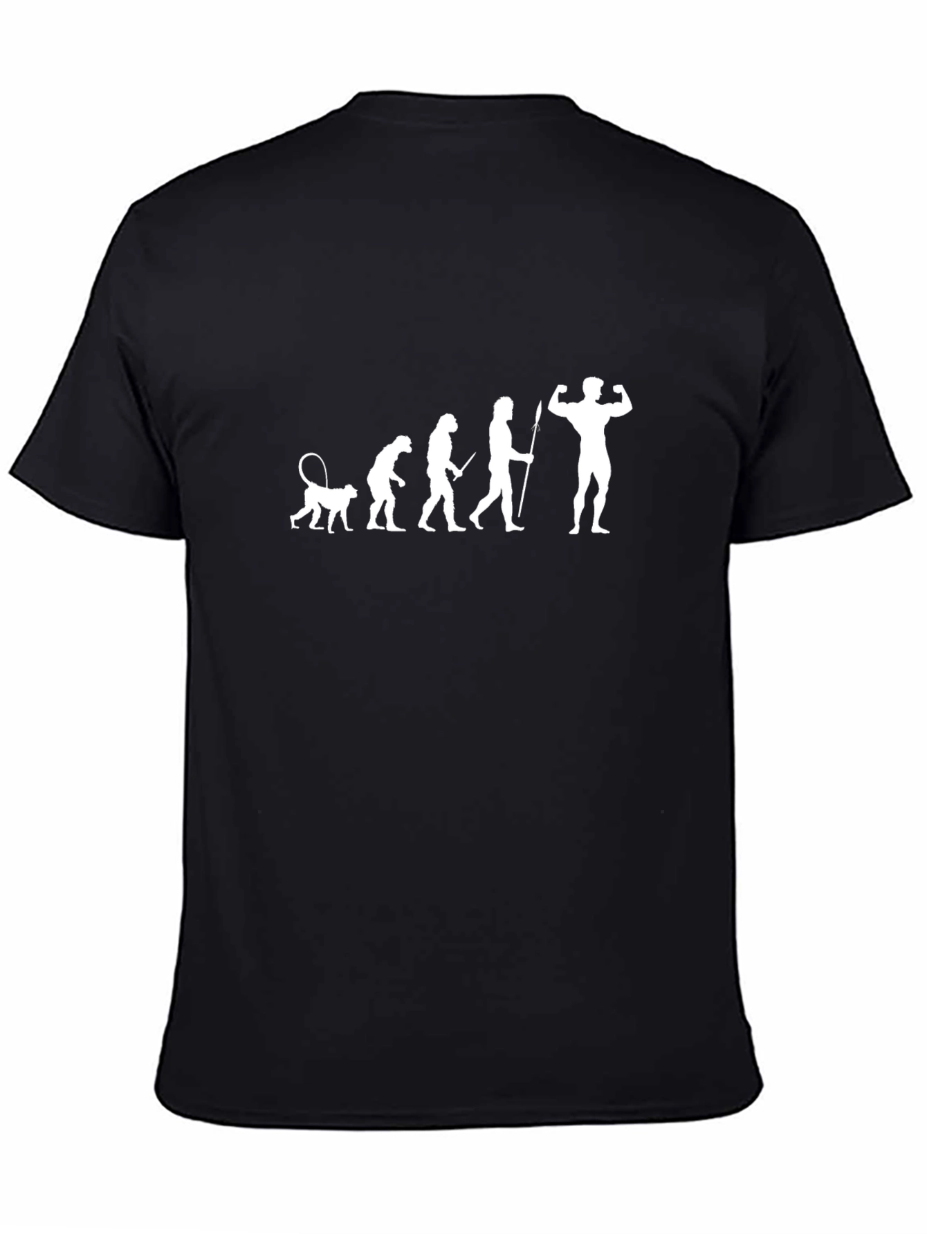 Evolution of Man Graphic Tee - Black Cotton T-Shirt