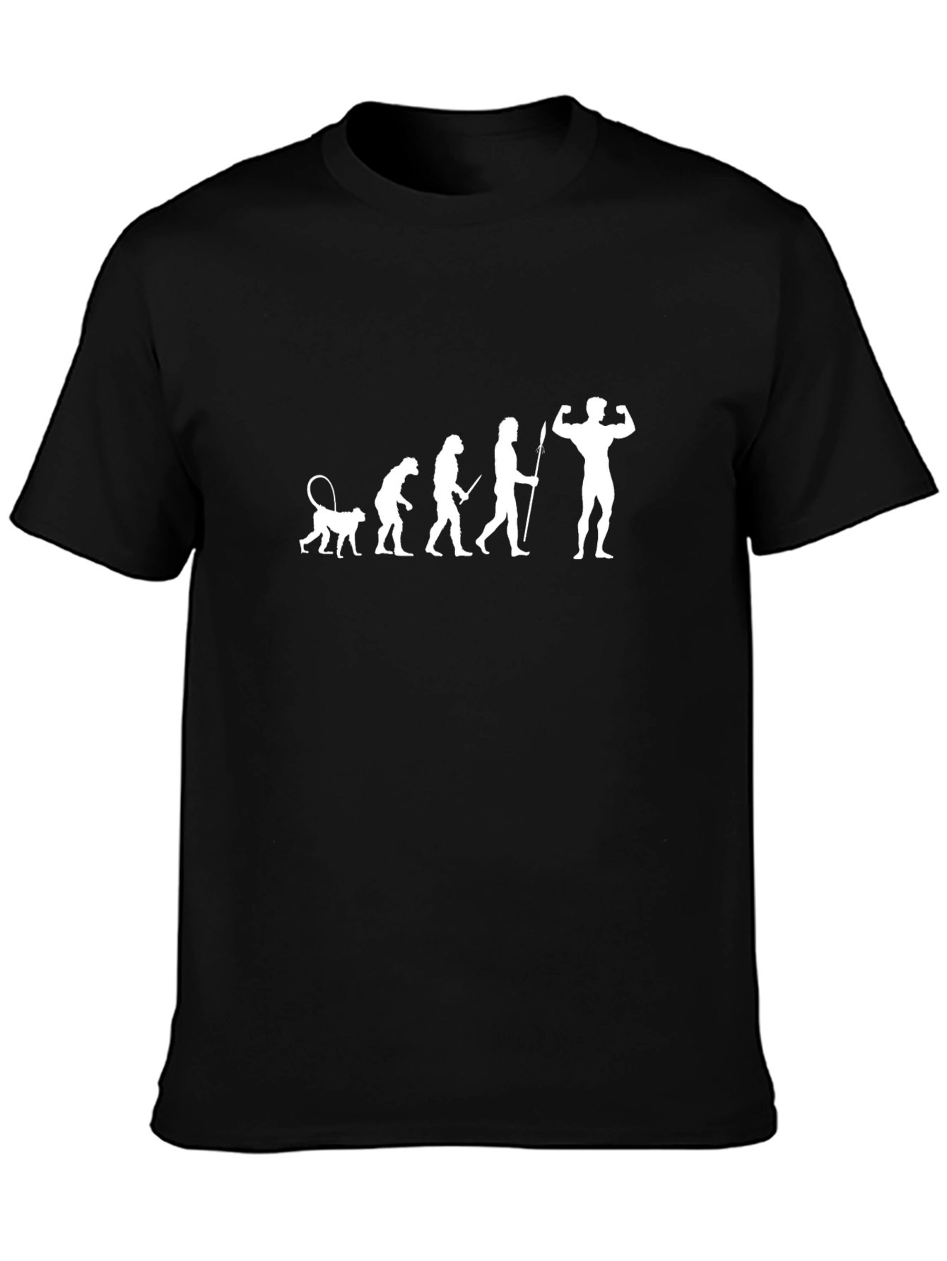 Evolution of Man Graphic Tee - Black Cotton T-Shirt