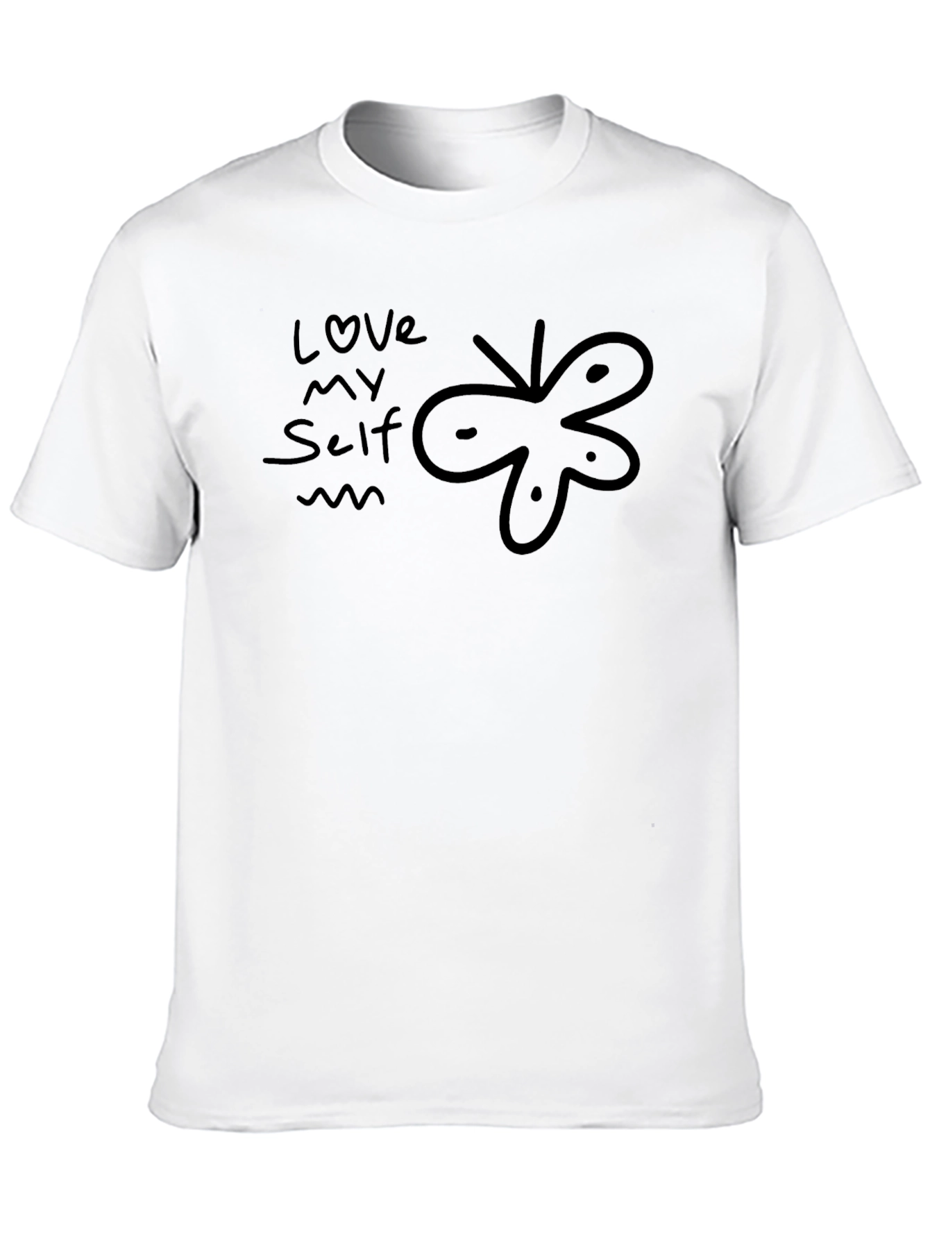 Love Myself Black Graphic T-Shirt