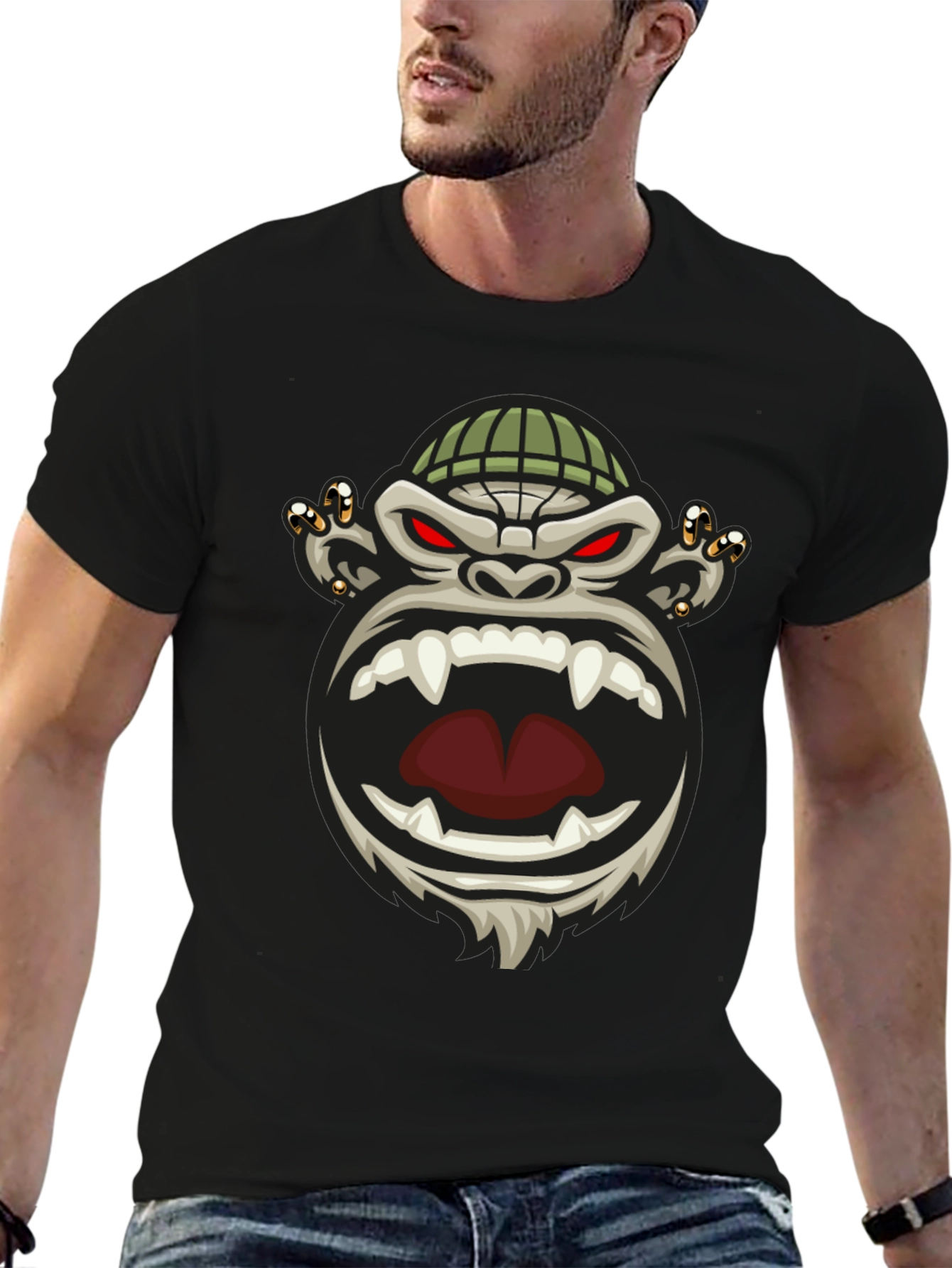 Cool Gorilla Graphic Tee - Mens Black T-Shirt