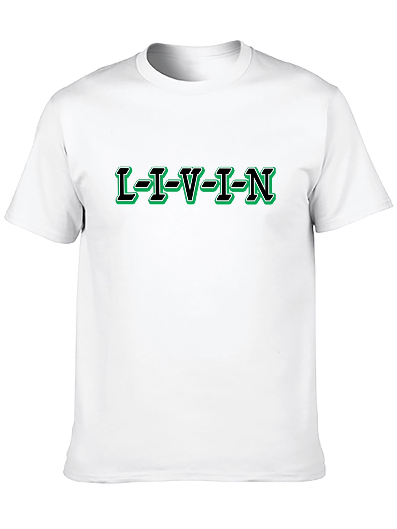 LIVIN T-Shirt - Black Crew Neck Tee