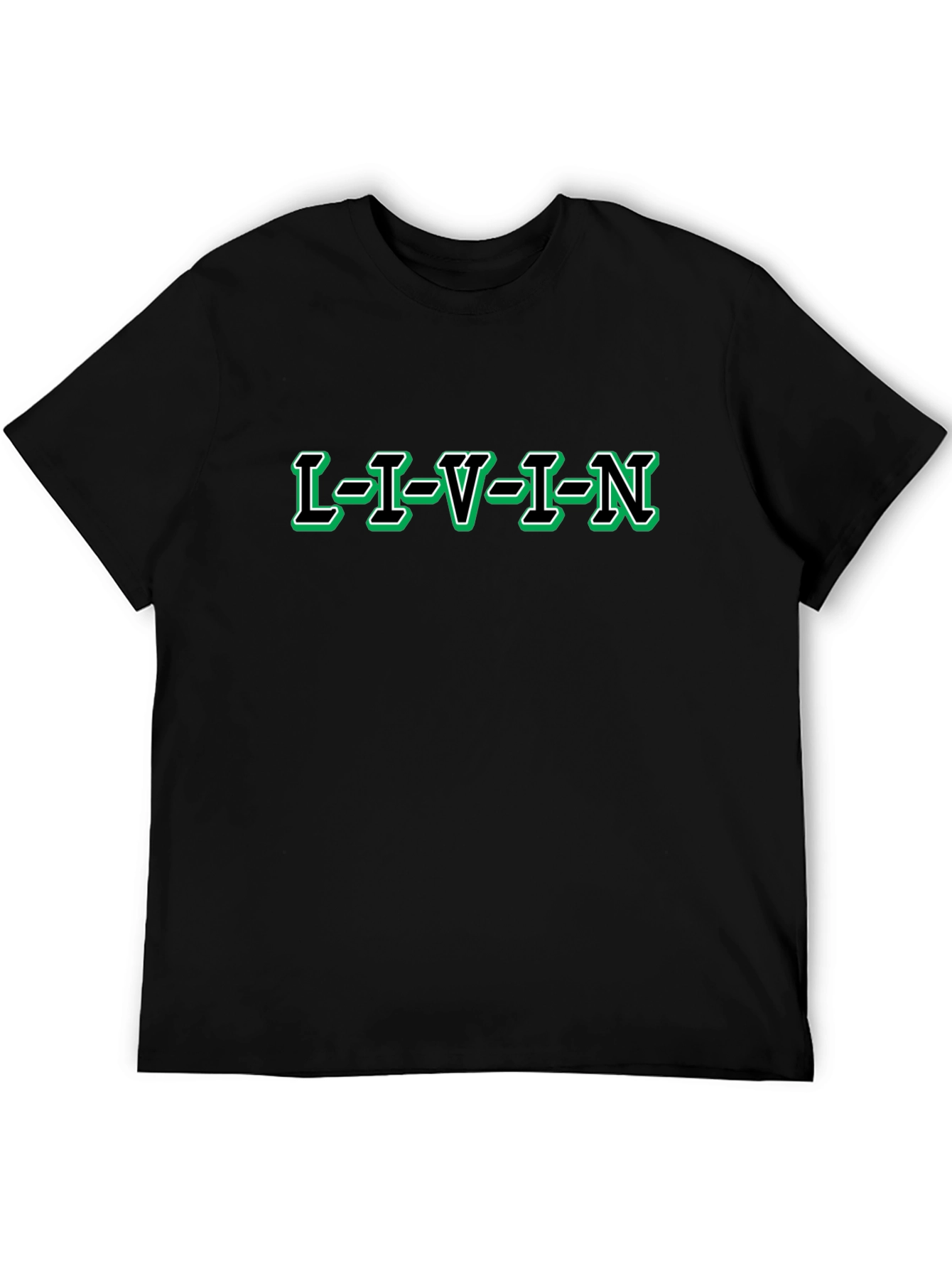 LIVIN T-Shirt - Black Crew Neck Tee