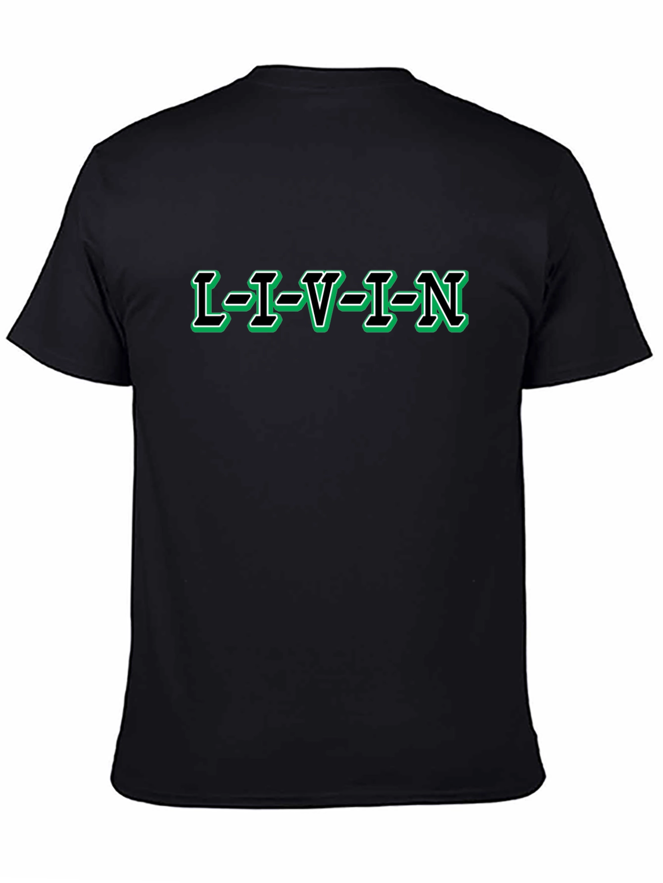 LIVIN T-Shirt - Black Crew Neck Tee