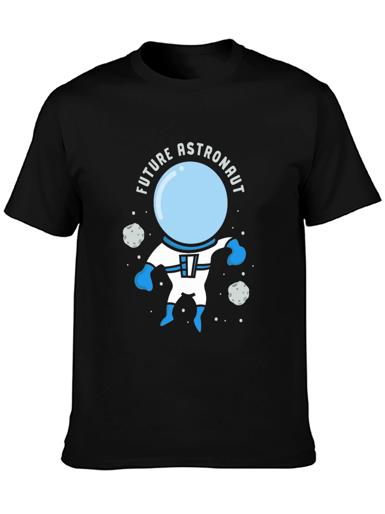 Future Astronaut Graphic Tee - Black Cotton T-Shirt
